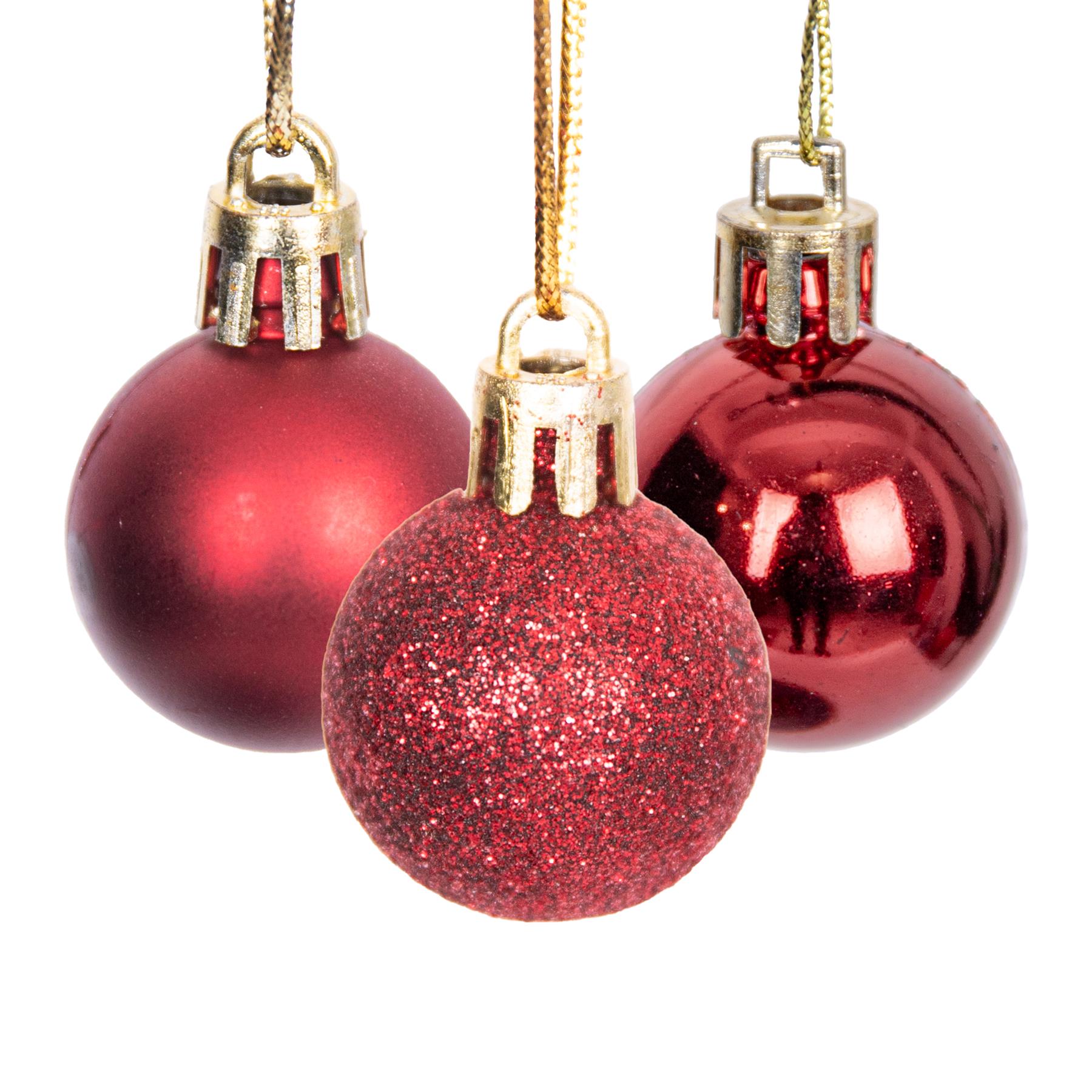 Christmas Baubles Tree Ornament Shiny Glitter Balls Xmas Hanging Decoration 30mm - Picture 35 of 109