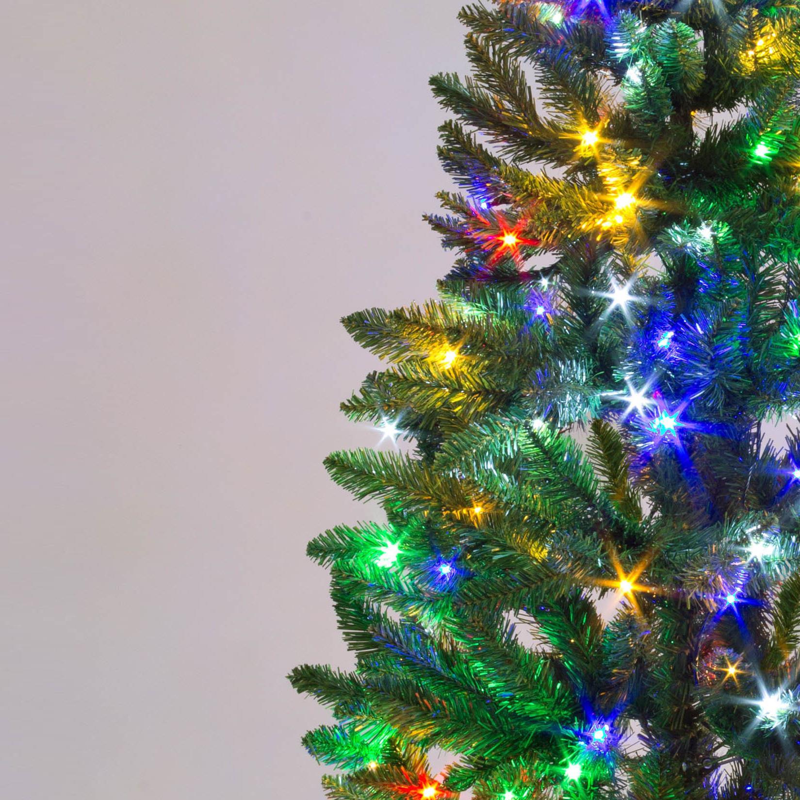Christmas Tree Pre Lit Slim Pencil Pine Green Artificial Bushy XMAS Decor 4-8FT - Picture 16 of 79