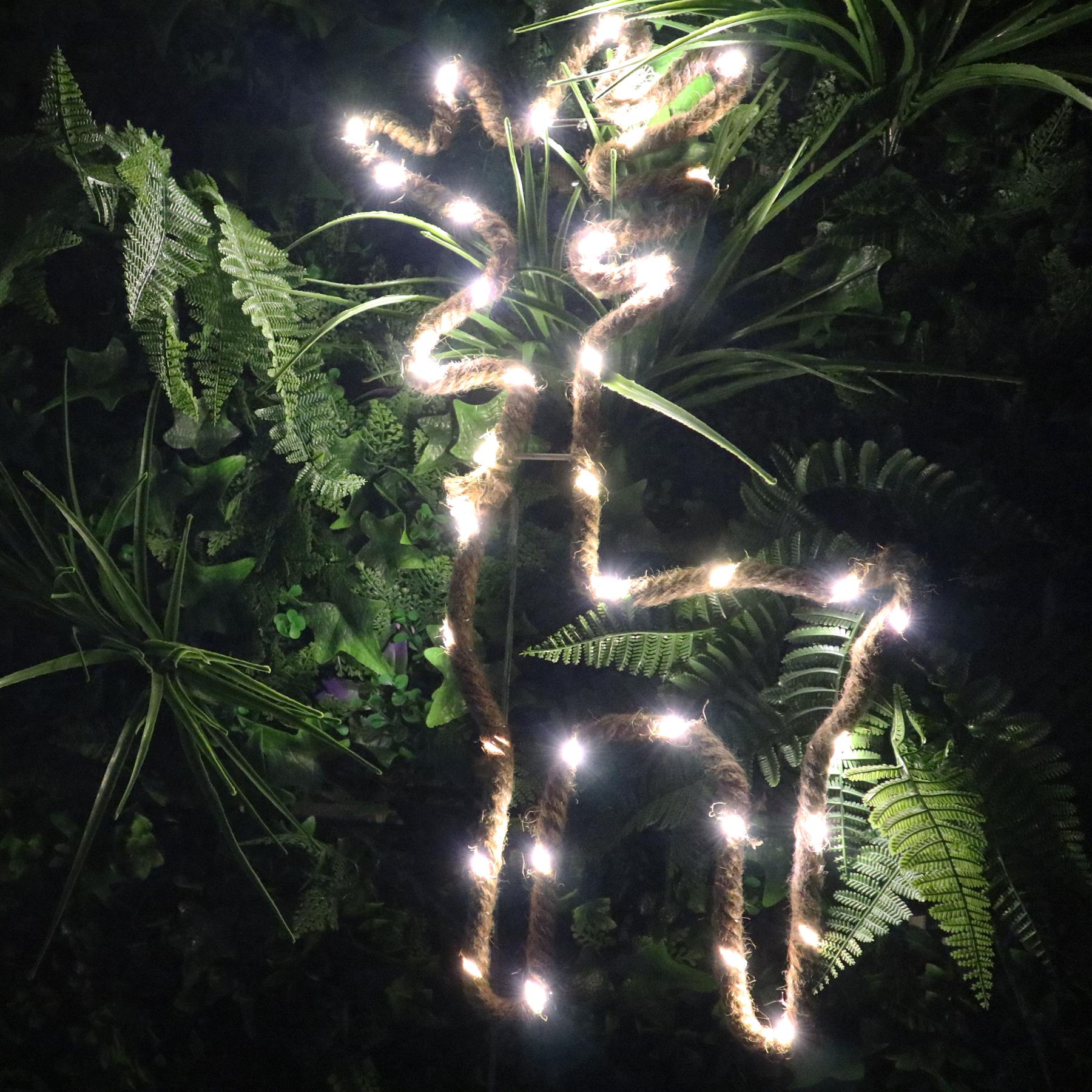 Christmas Rope Lights Silhouette Warm White LED Hemp Jute Wall Window Decoration - Picture 39 of 54