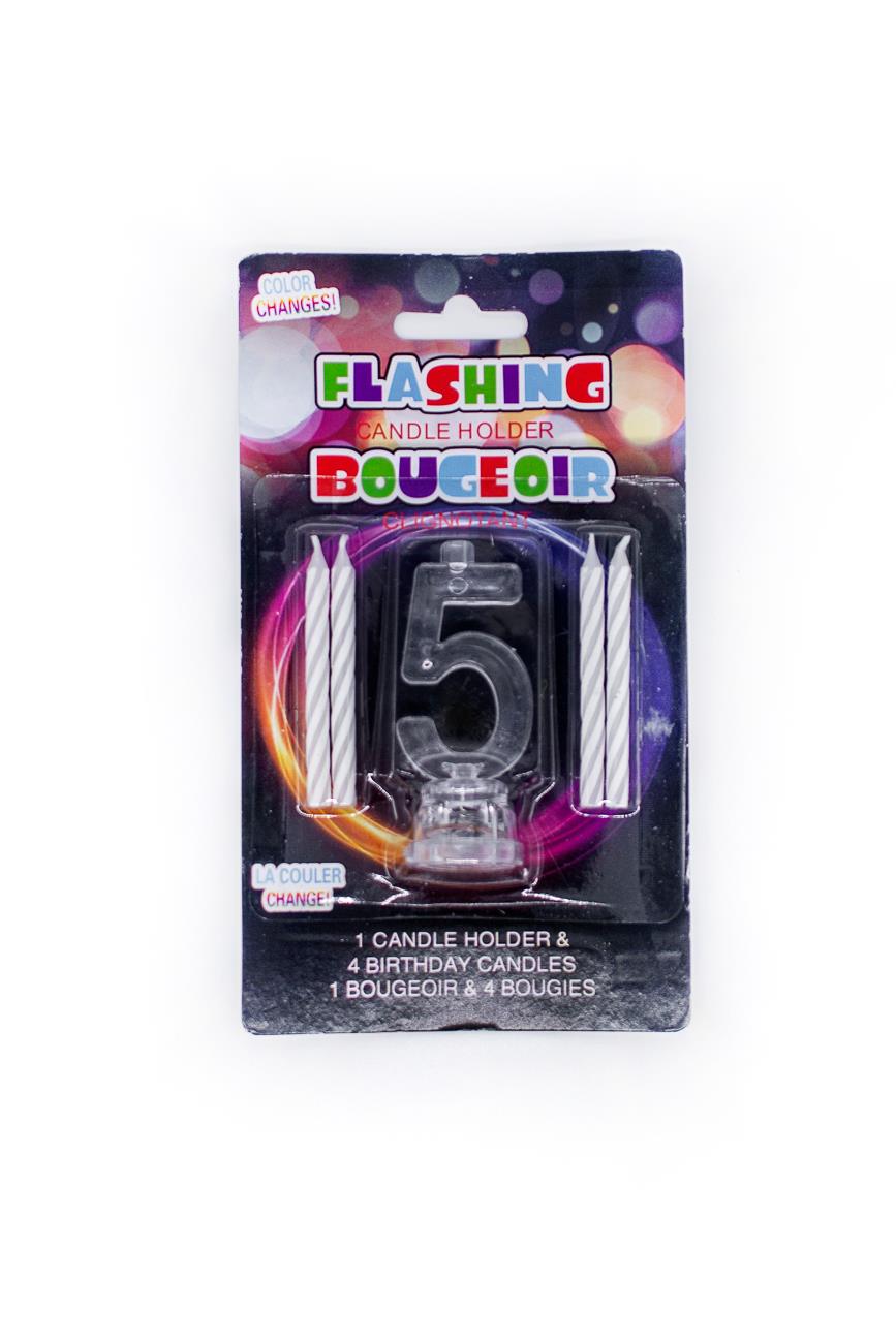 Number 0-9 LED Flashing Candle Holders Birthday Anniversary All Age Cake Toppers - Picture 22 of 41