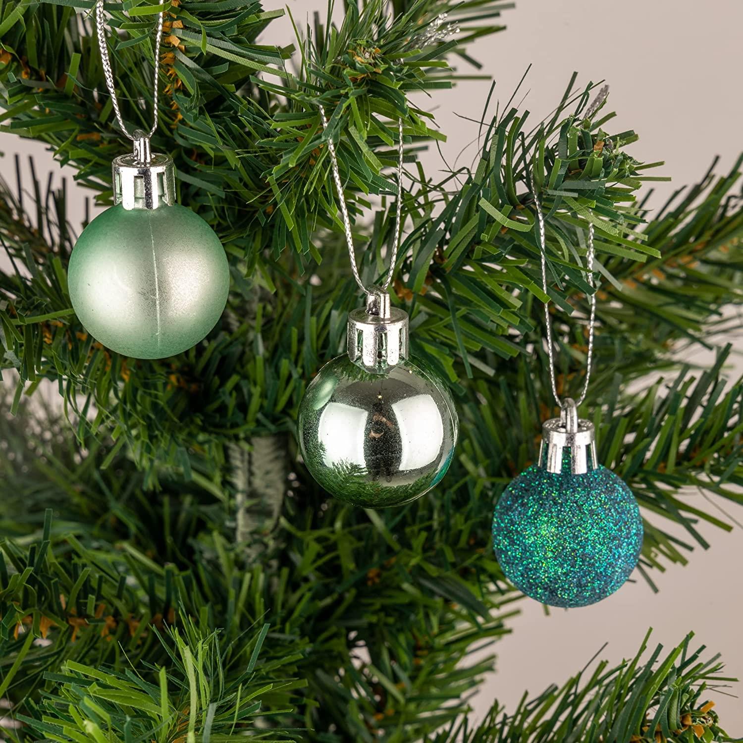 Christmas Baubles Tree Ornament Shiny Glitter Balls Xmas Hanging Decoration 30mm - Picture 103 of 109