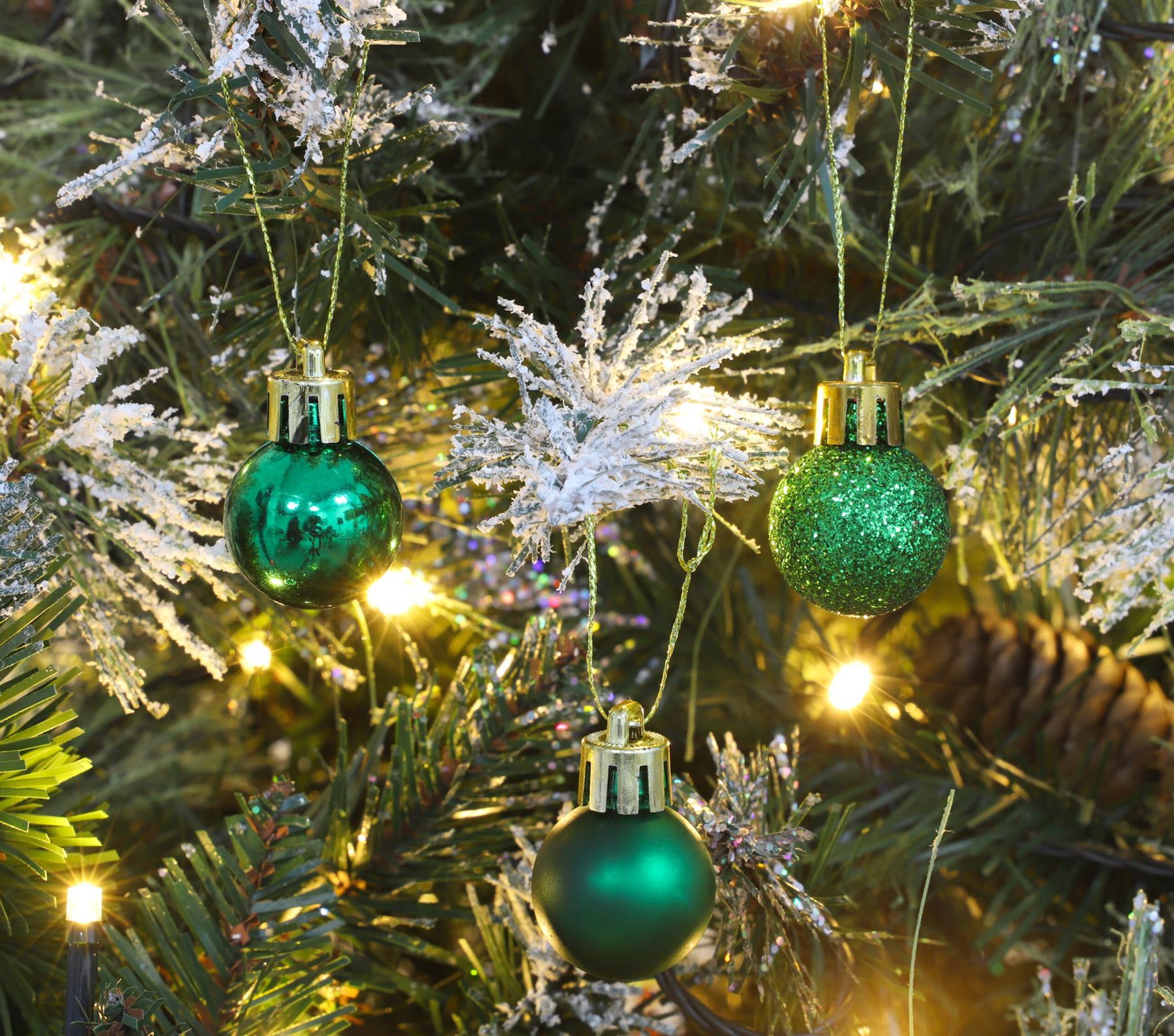Christmas Baubles Tree Ornament Shiny Glitter Balls Xmas Hanging Decoration 30mm - Picture 42 of 109