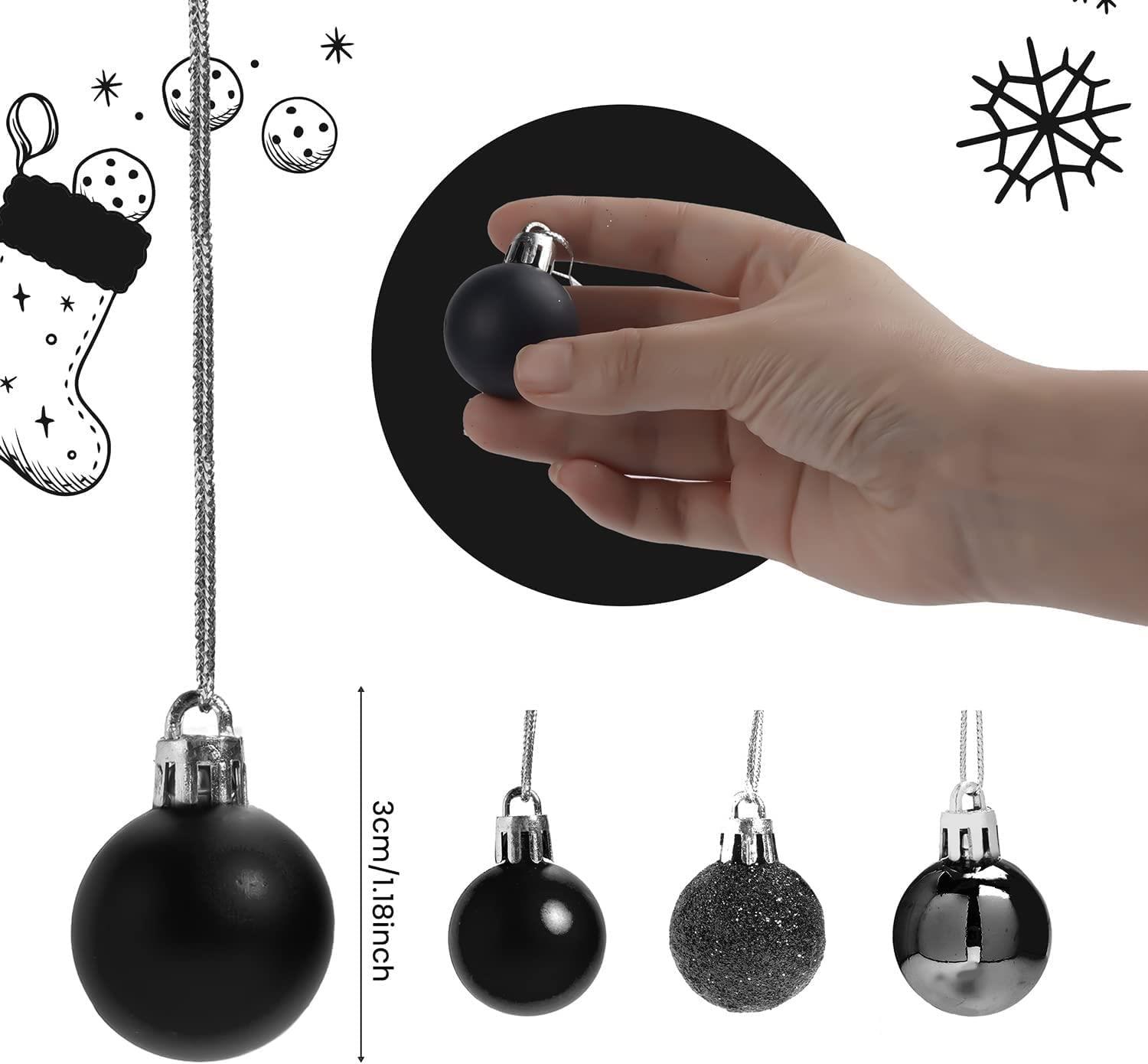 Christmas Baubles Tree Ornament Shiny Glitter Balls Xmas Hanging Decoration 30mm - Picture 6 of 109