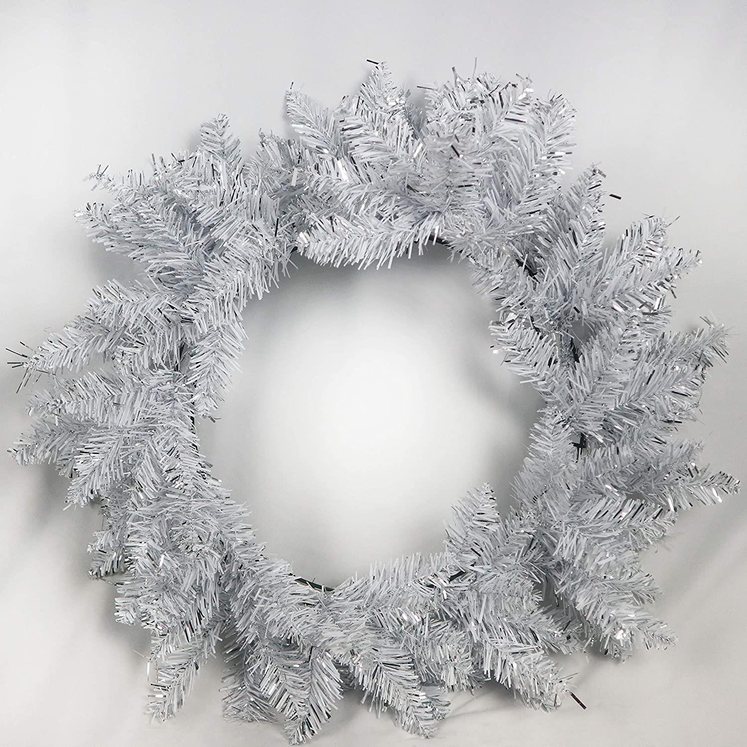 Pre Lit Christmas Wreaths Snow Flocked LED Hanging Wall Door Xmas Home Decor - Picture 24 of 31