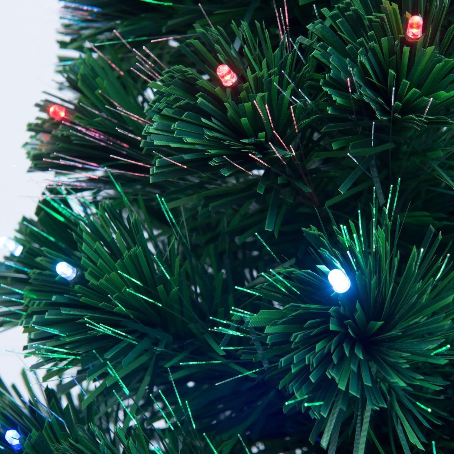 Christmas Tree Pre-Lit Green Fiber Optic LED Light Xmas Home Festive Decor 2-6FT - Picture 29 of 43