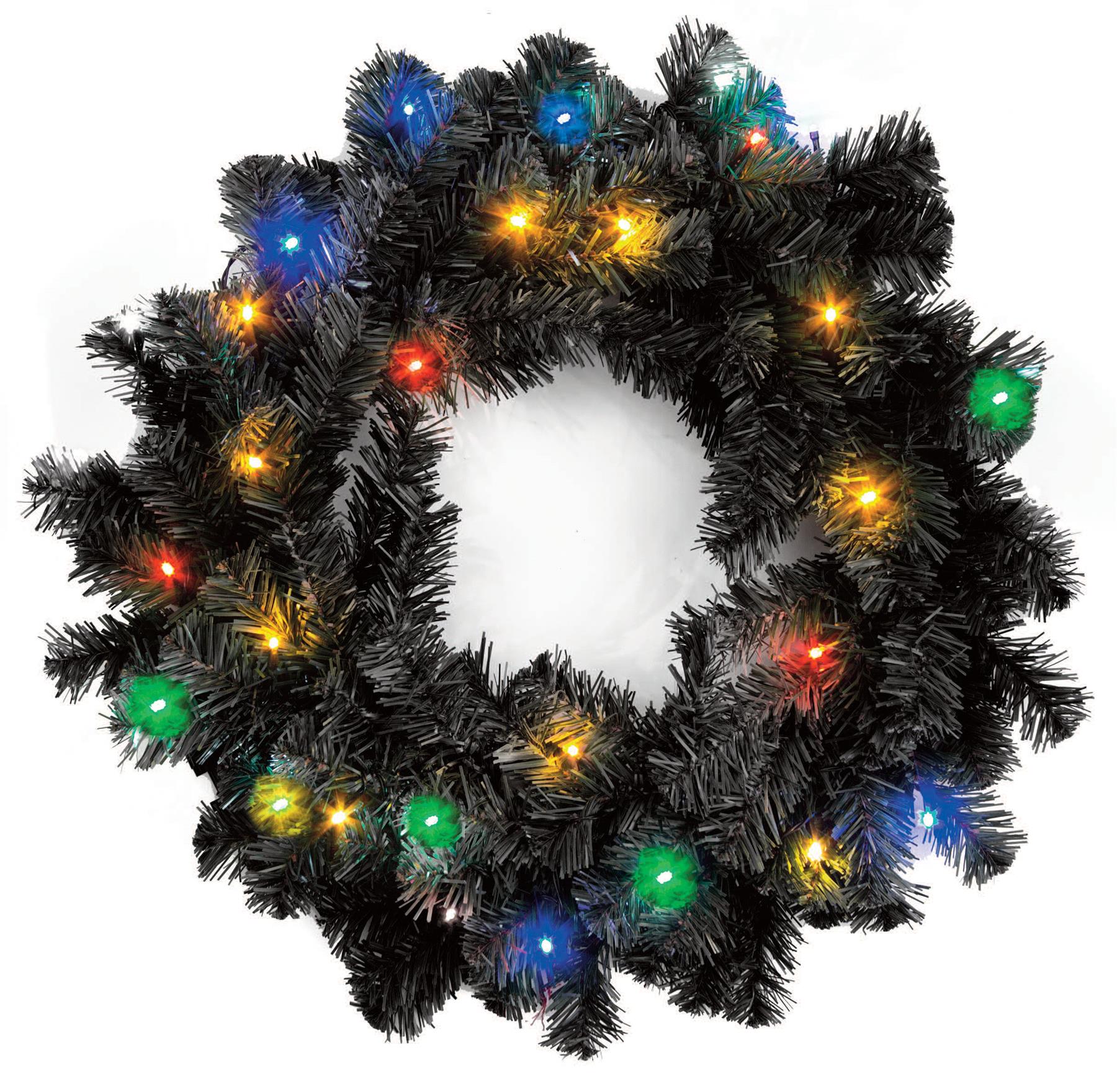 Pre Lit Christmas Wreaths Snow Flocked LED Hanging Wall Door Xmas Home Decor - Picture 8 of 31