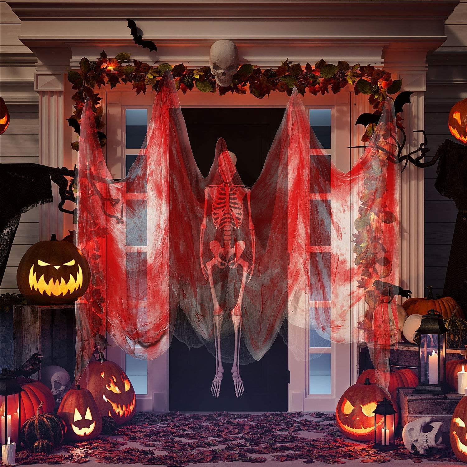 Halloween Creepy Table Cover Blood-Stained Cloth Fabric Scary Hunted House Decor - Picture 5 of 45