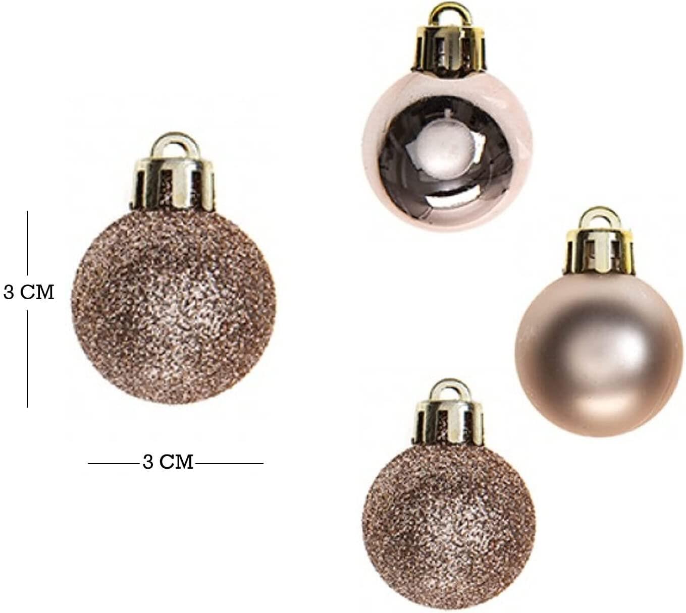 Christmas Baubles Tree Ornament Shiny Glitter Balls Xmas Hanging Decoration 30mm - Picture 90 of 109
