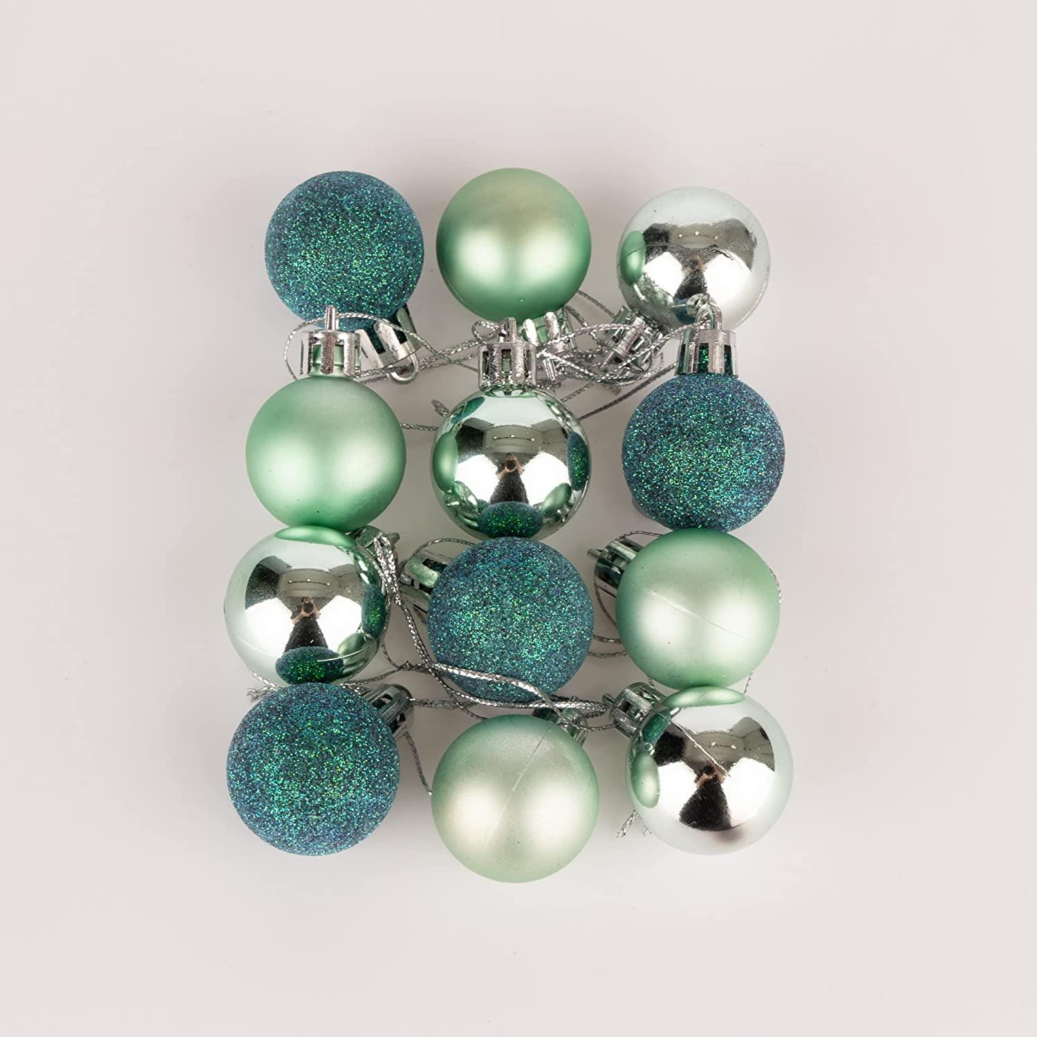 Christmas Baubles Tree Ornament Shiny Glitter Balls Xmas Hanging Decoration 30mm - Picture 101 of 109