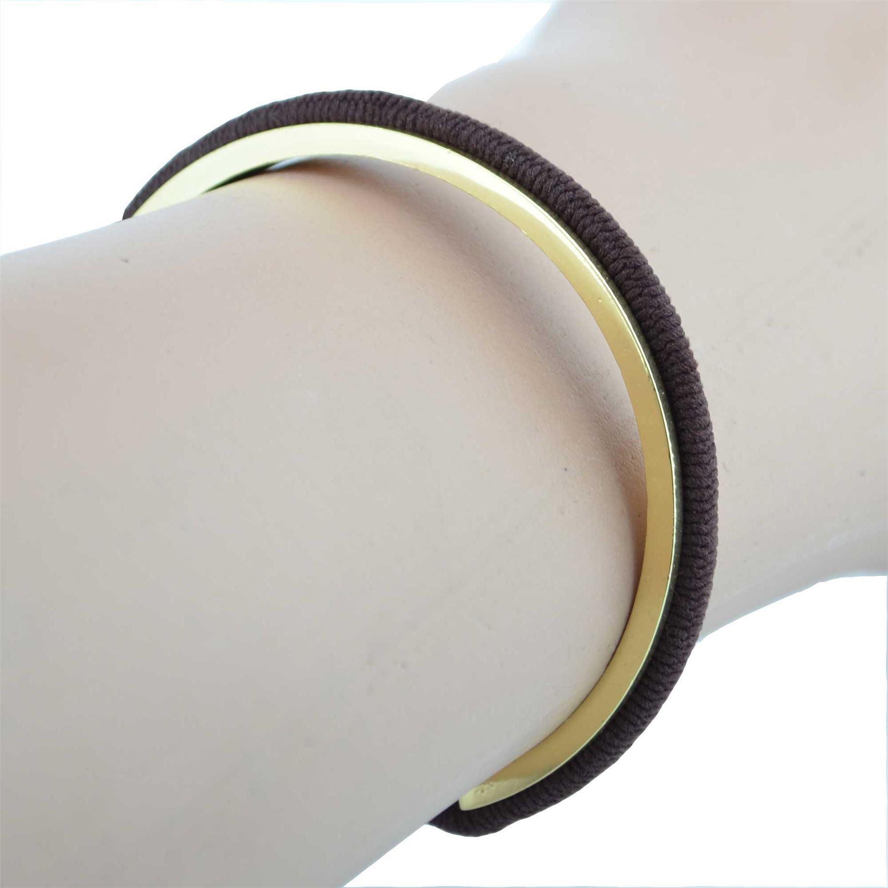 Hair Tie Cuff Bracelet Rubber Bands Bangle Gold Silver Rose Party Bridal Prom - Picture 22 of 111