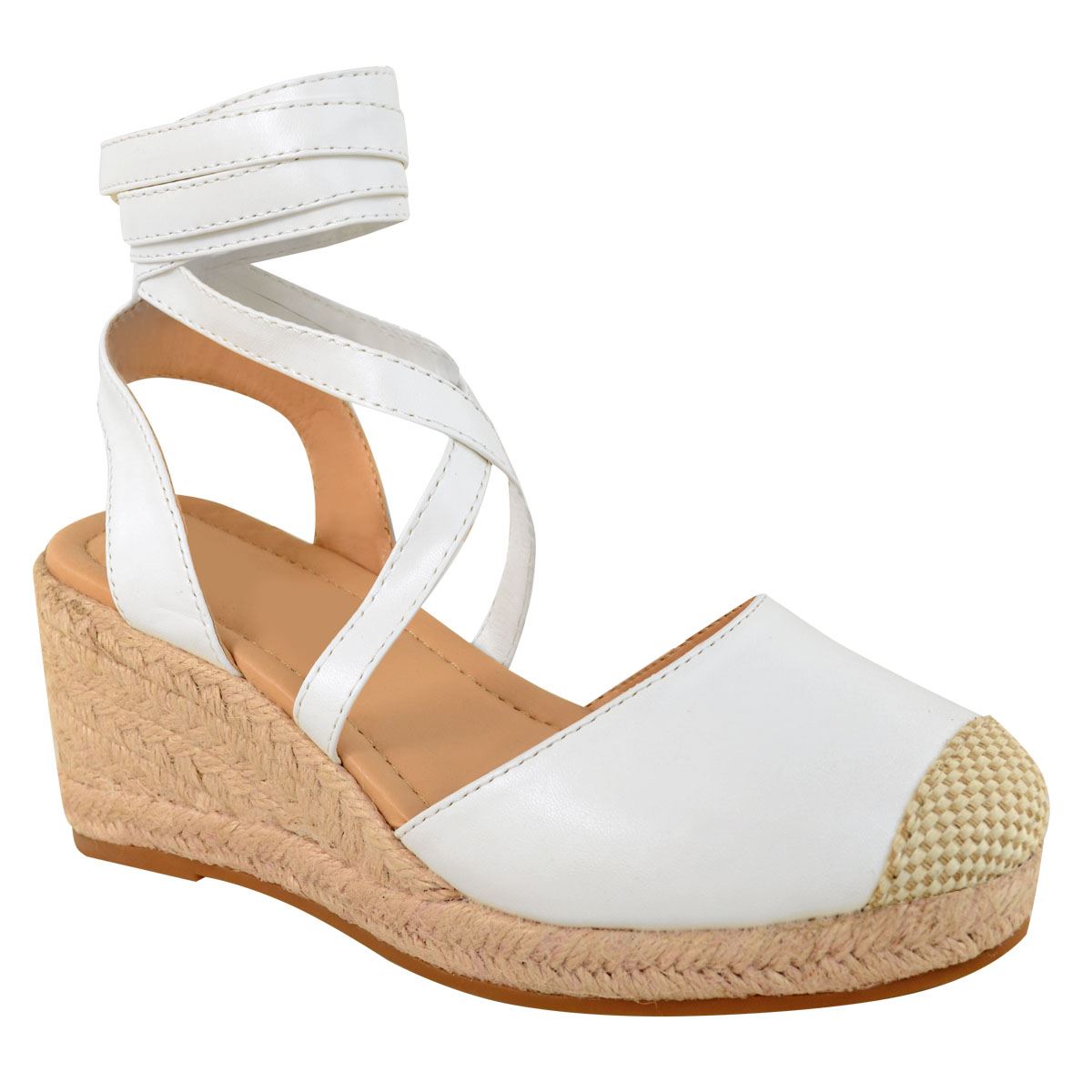 Womens Ladies Summer Low Wedge Sandals Ankle Lace Tie Up Espadrilles Shoes Size | eBay