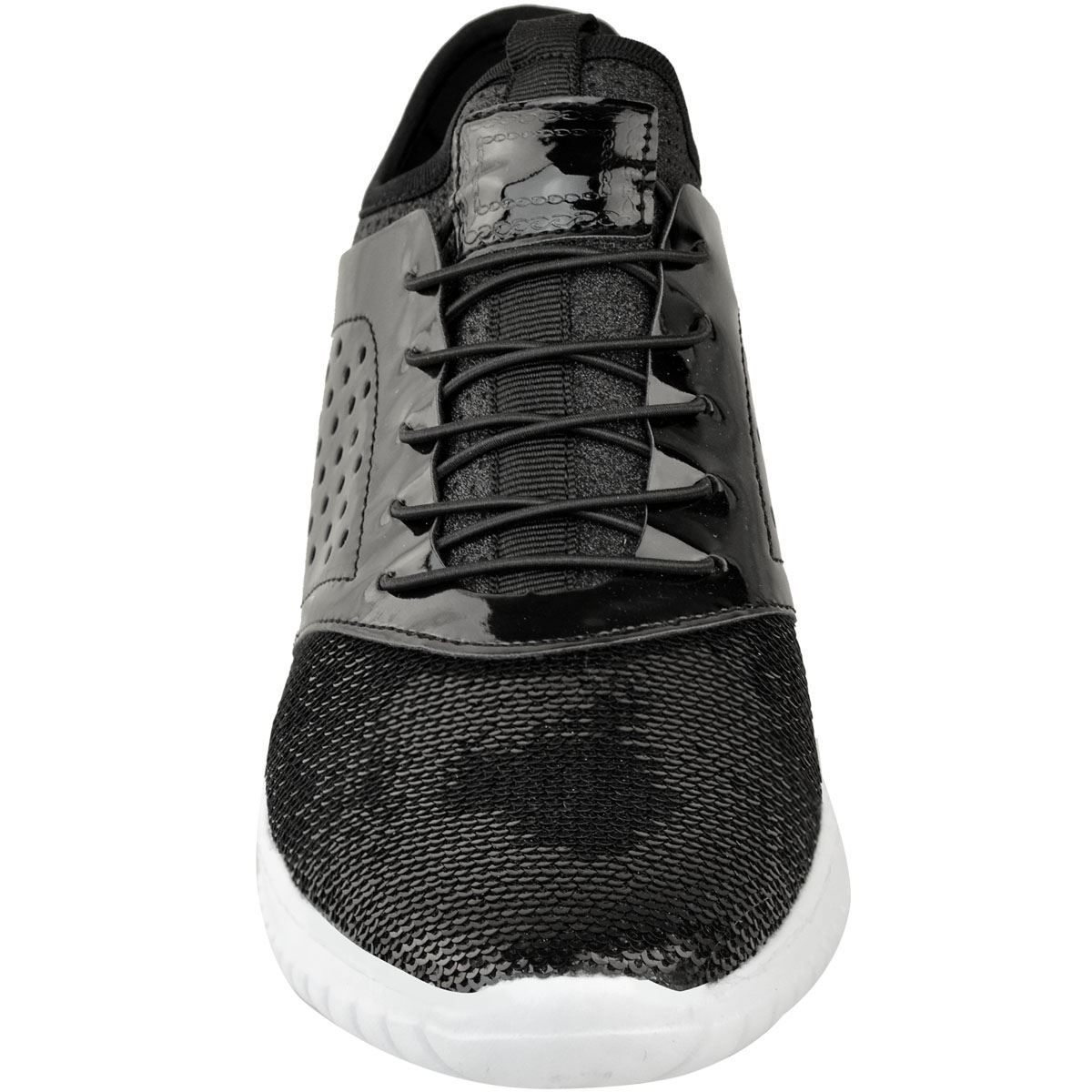 womens black flat trainers