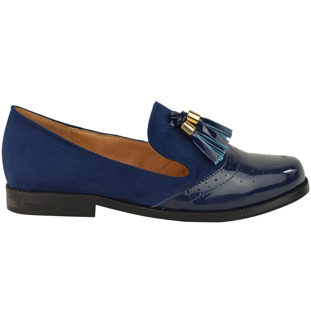 Womens Flat Slip On Tassel Loafers Ladies School Work Pumps Brogues Shoes Size Womens Flat Slip On Tassel Loafers Ladies School Work Pumps Brogues Shoes Size