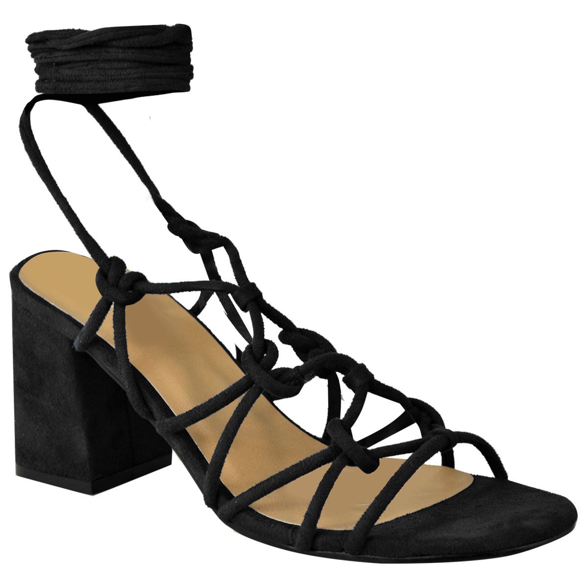 block heel tie sandals