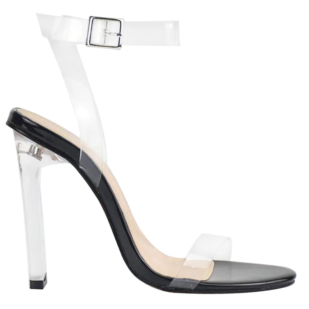 black perspex sandals