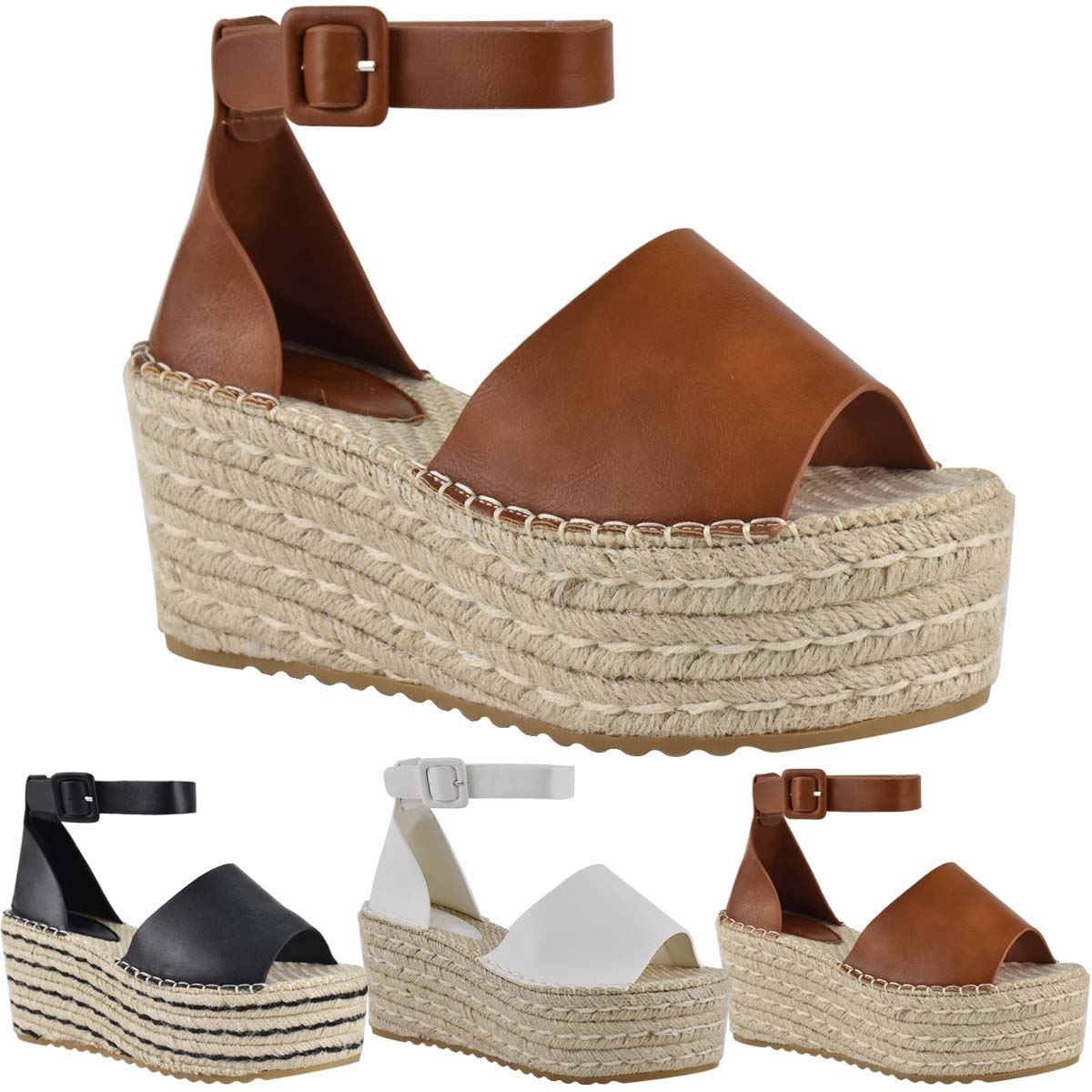 New Womens Bow Flatform Sandals Peep Toe Ladies Pearl Stud Wedges Shoes Platform | eBay