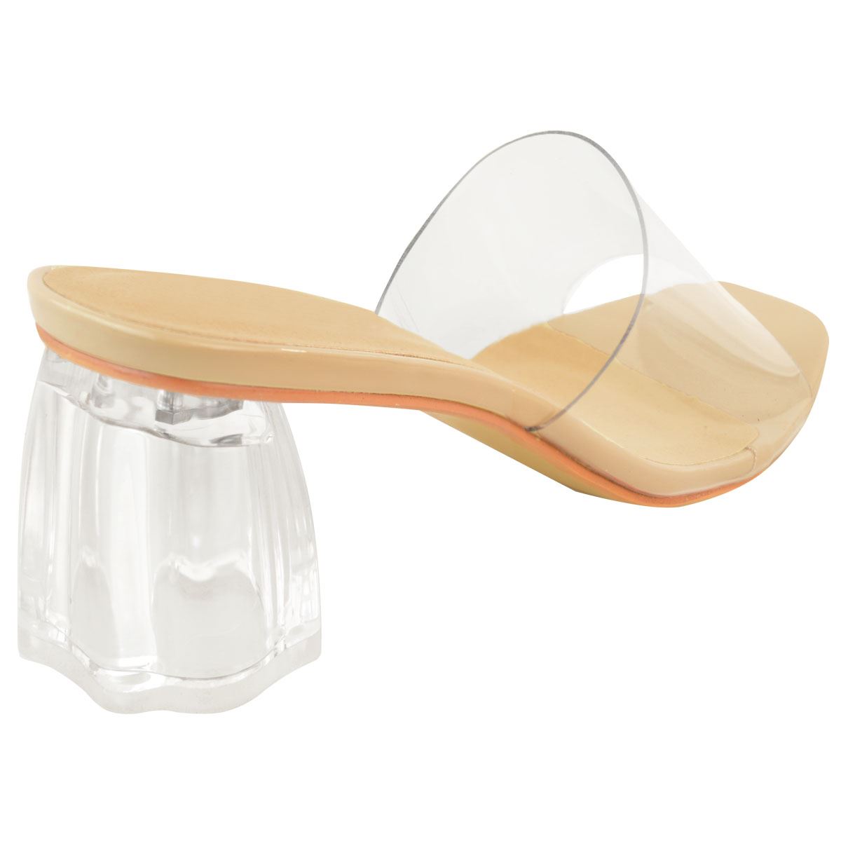 perspex low block heels