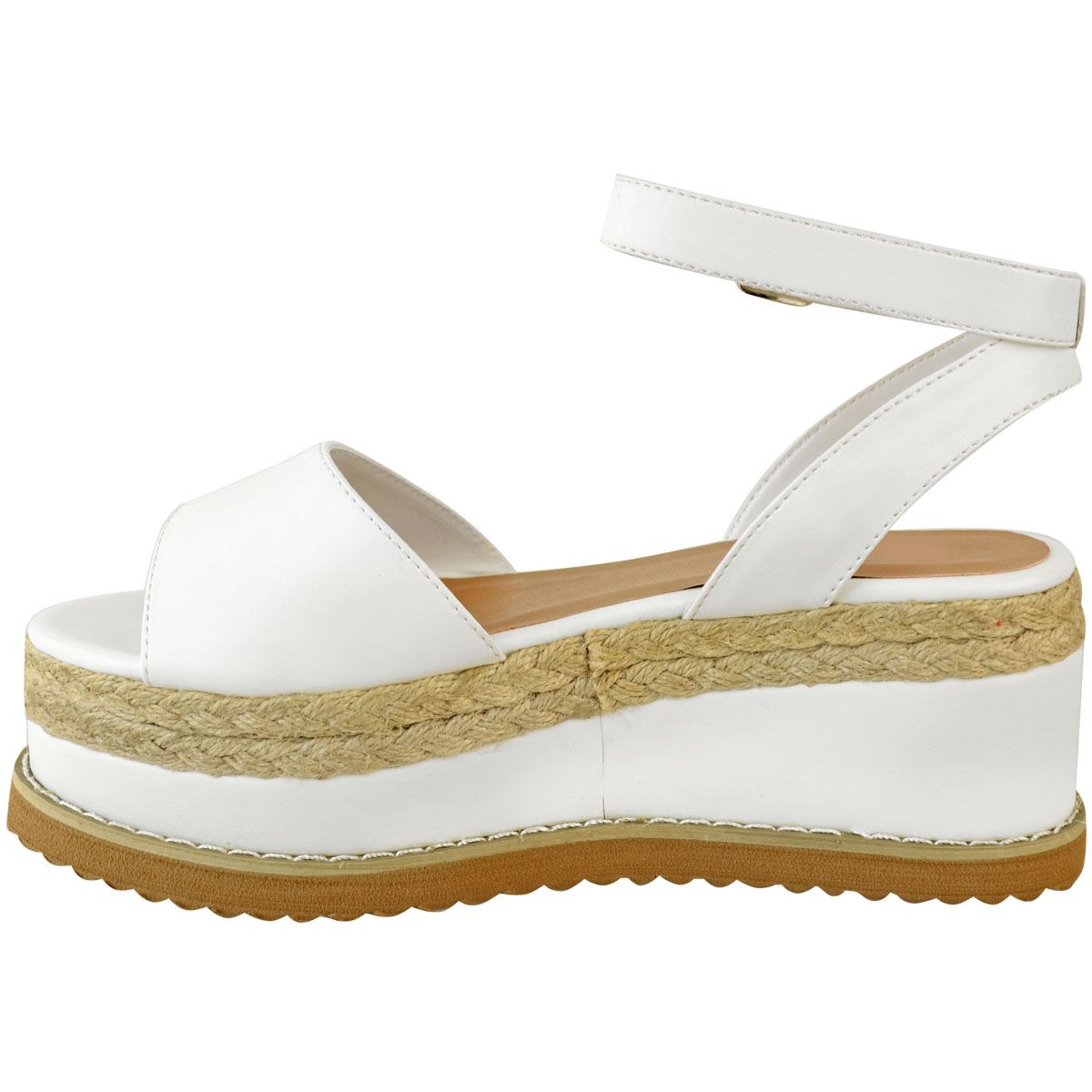 New Womens Ladies Flatform Cord Wedge Diamante Lace Tie Up Sandals Size UK | eBay