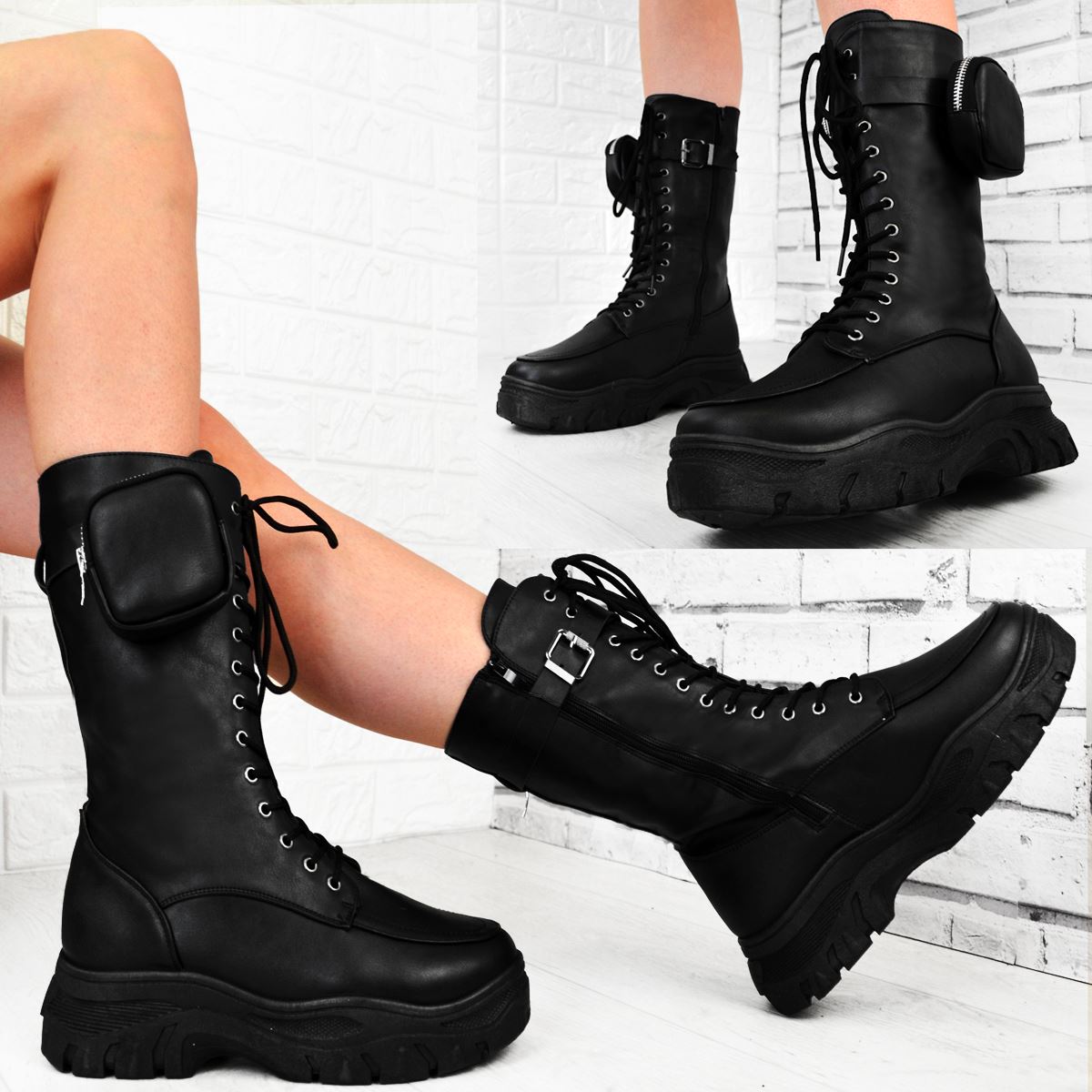 chunky pocket platform boots