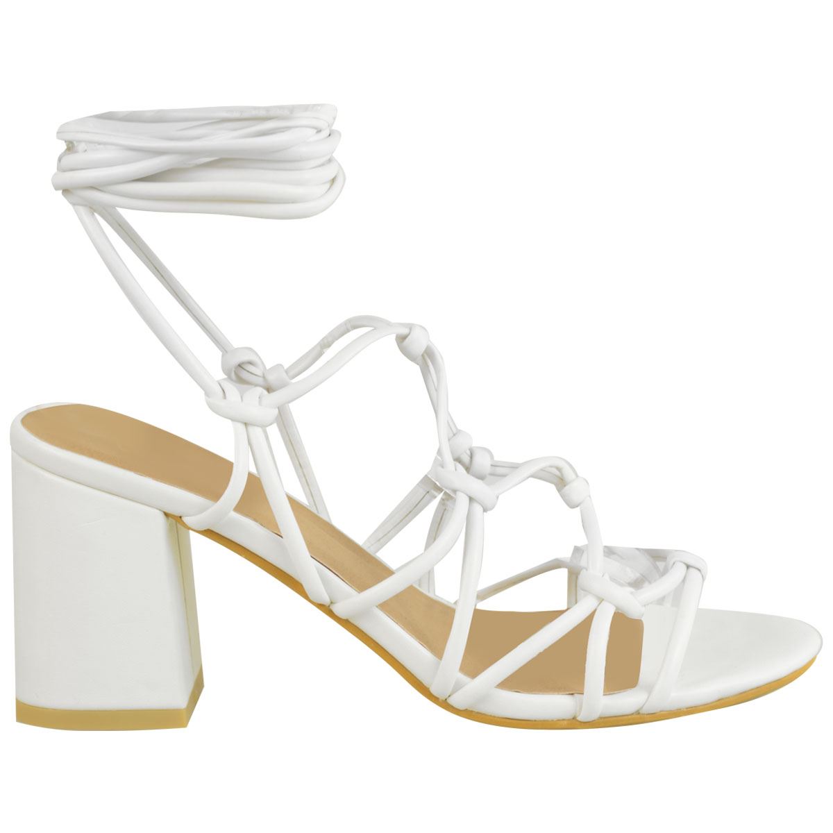 Nude Patent Strappy Heels | In The Style