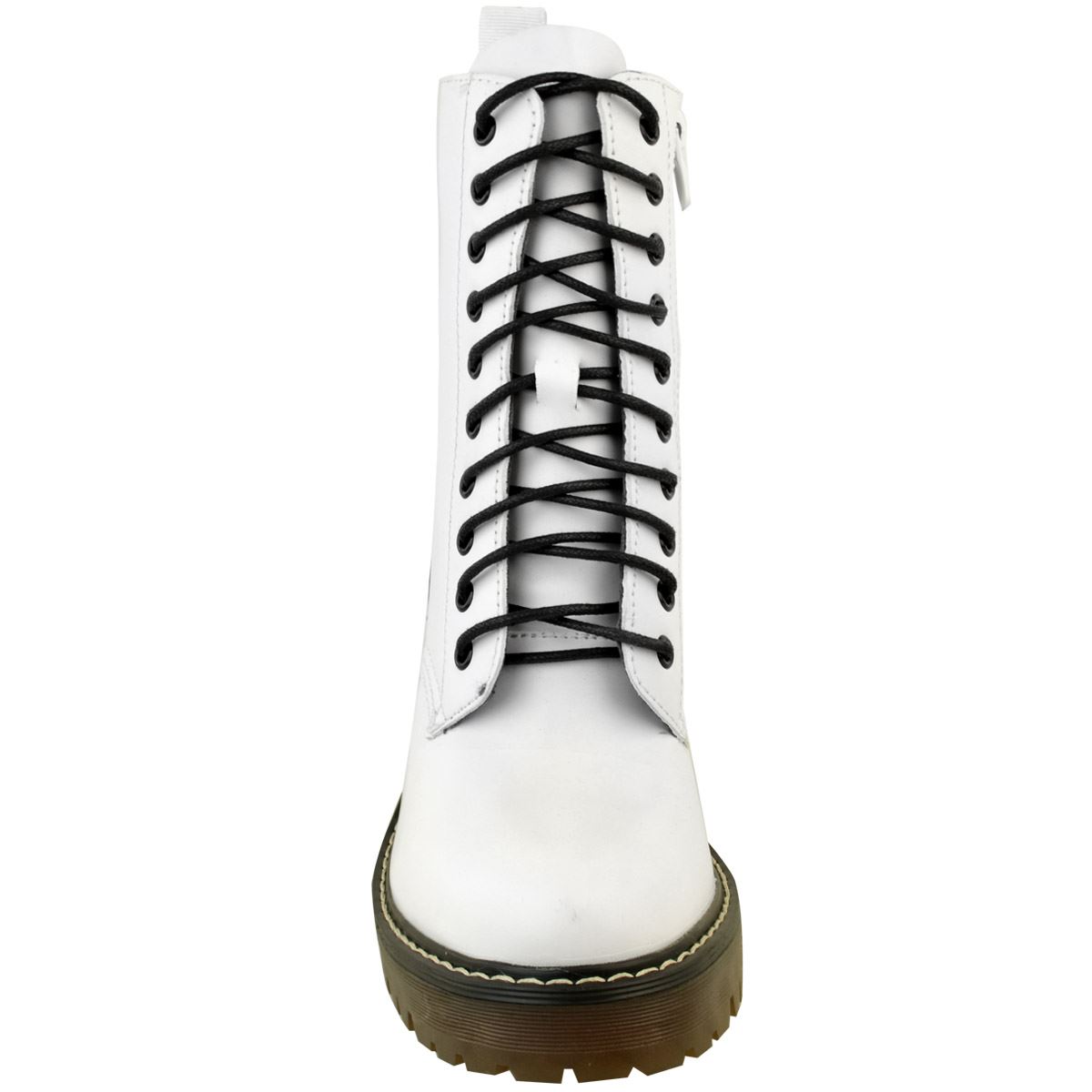 Mujer Blanca Imitación Cuero Caminar Senderismo Diseñador Botas al Tobillo  acordonadas Antideslizante | eBay