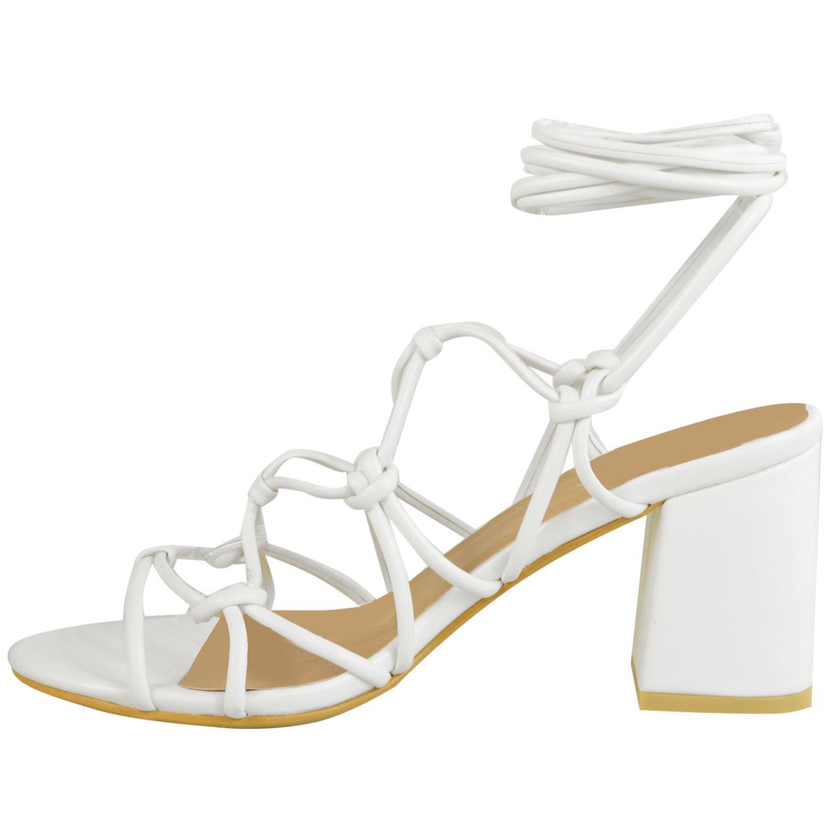 Womens Ladies Mid Low Block Heel Summer Strappy Sandals Ankle Lace Tie Up Shoes | eBay