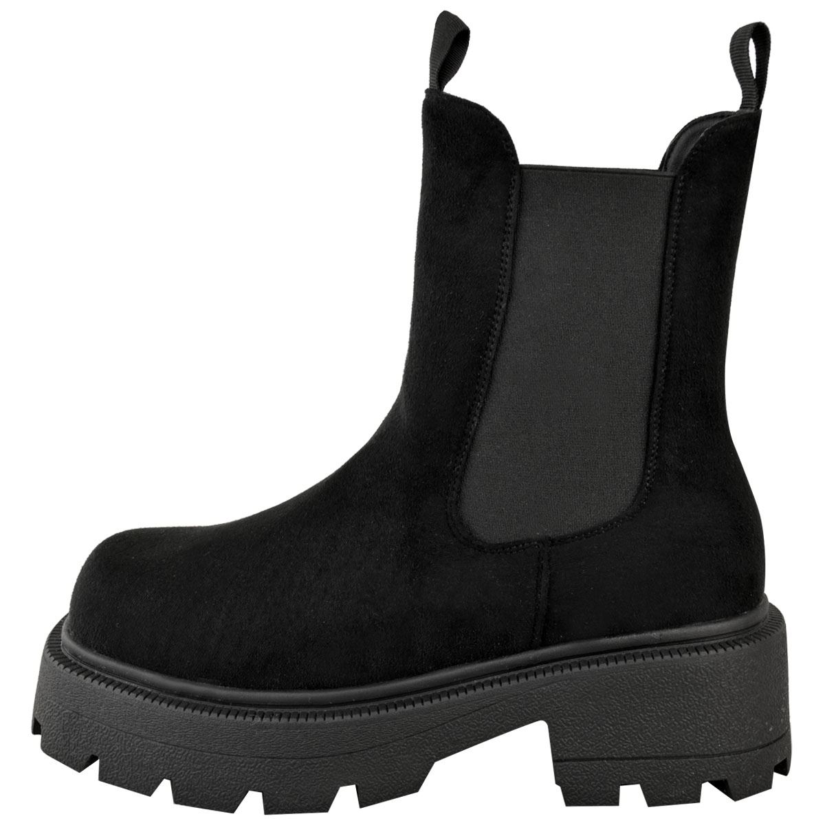 Womens Chunky Black Ankle Boots Statement Thick Stomper Sole Grunge Goth Shoes | eBay