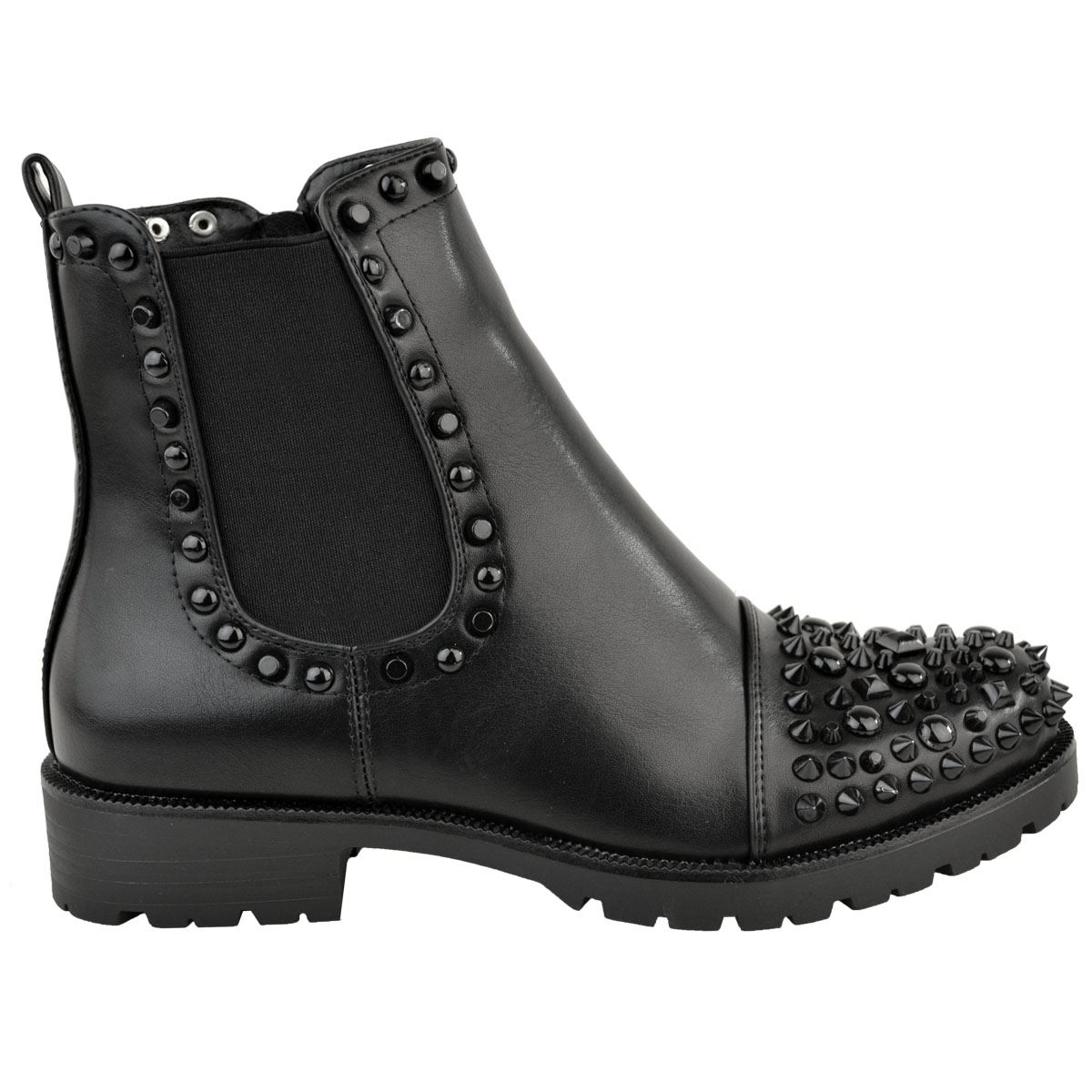 black studded spike boots