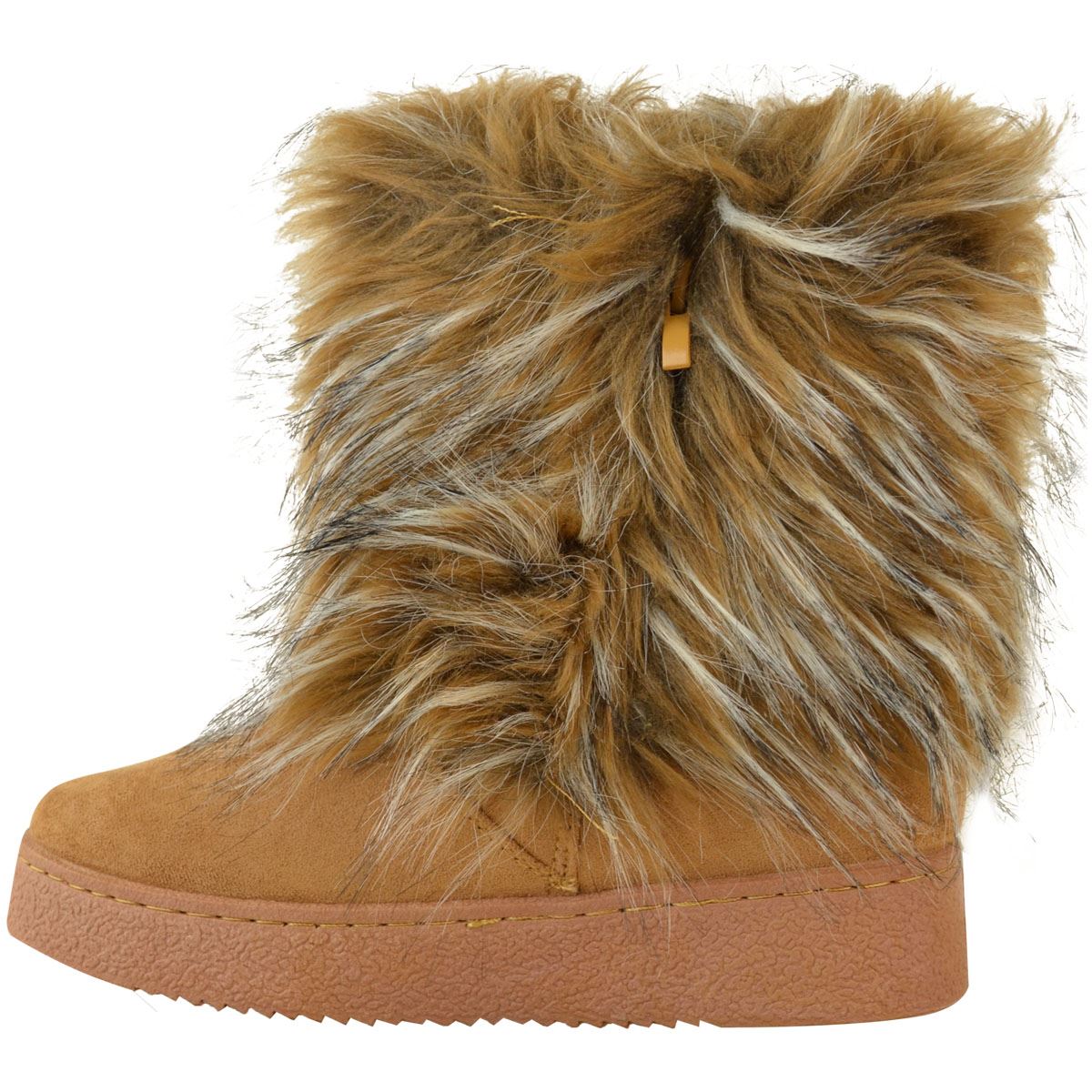 fur flat boots