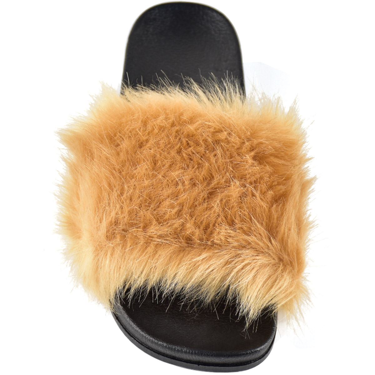 faux fur fluffy slides