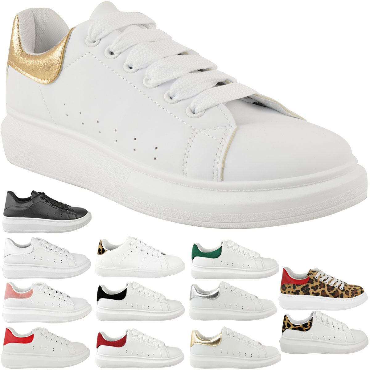 womens chunky white trainers