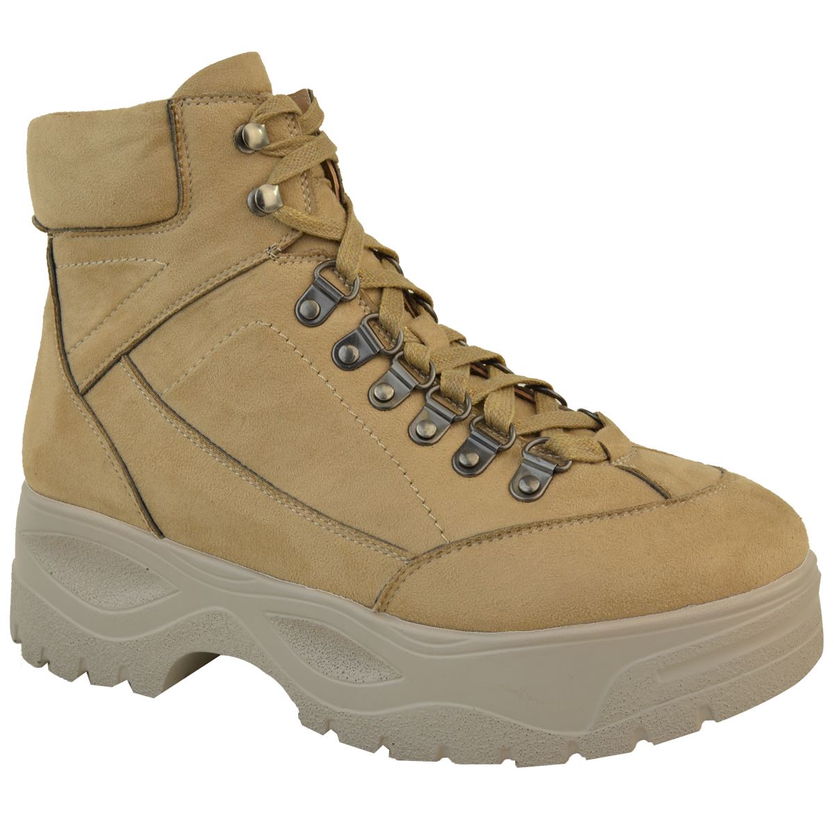 Womens Ladies Hi Top Wedge High Platform Trainers Sneakers Boots Hiking