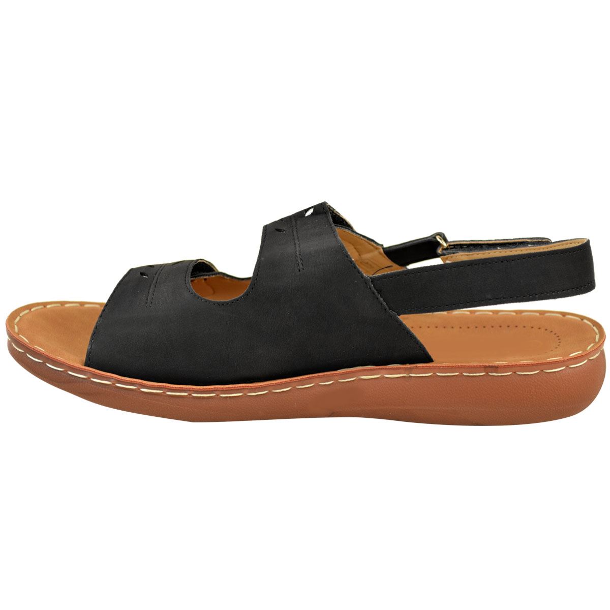 Womens Ladies Flat Low Wedge Comfort Sandals Adjustable Straps Wide Fit Open Toe | eBay