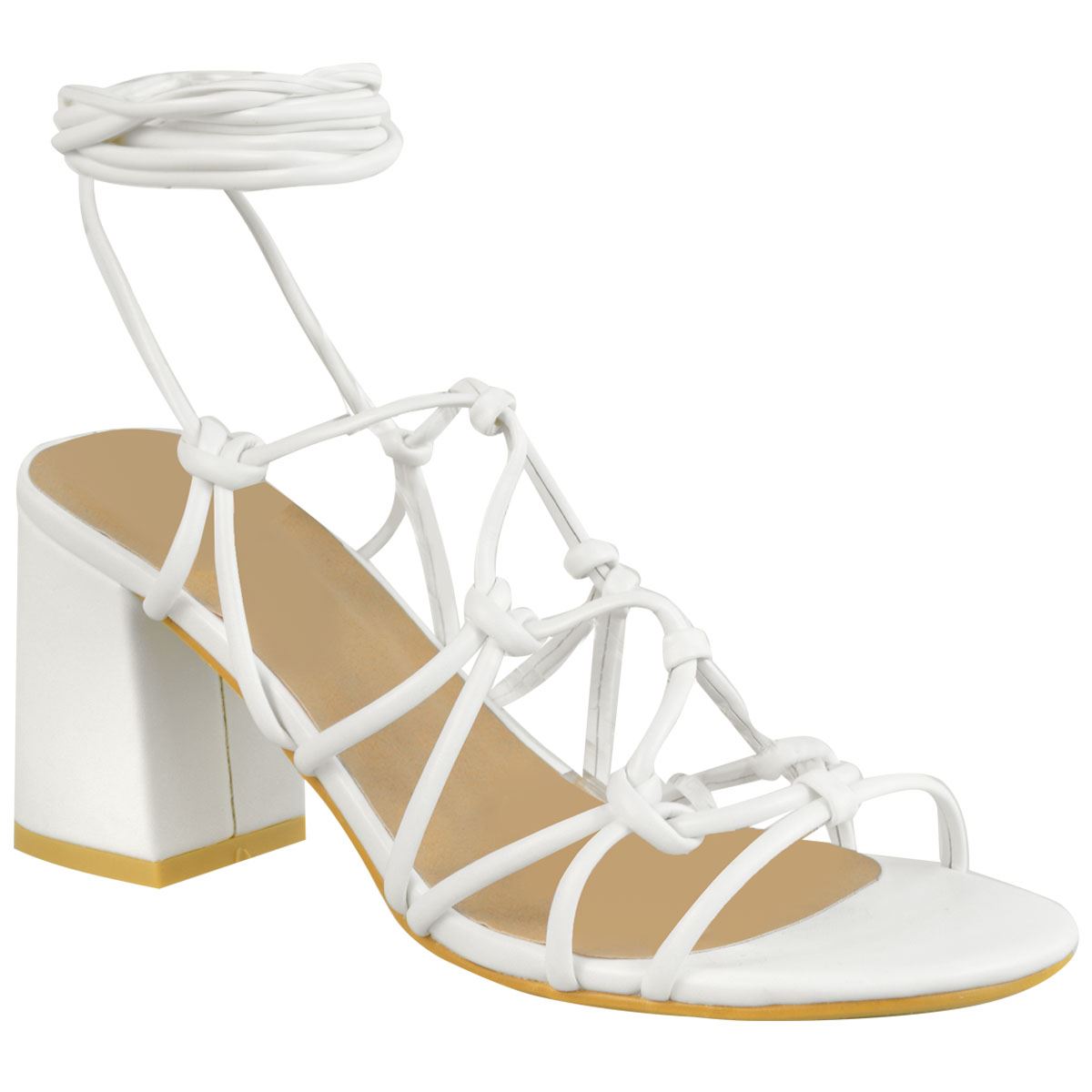 Cute Natural Heels - Ankle Strap Heels - Mid-Low Heels