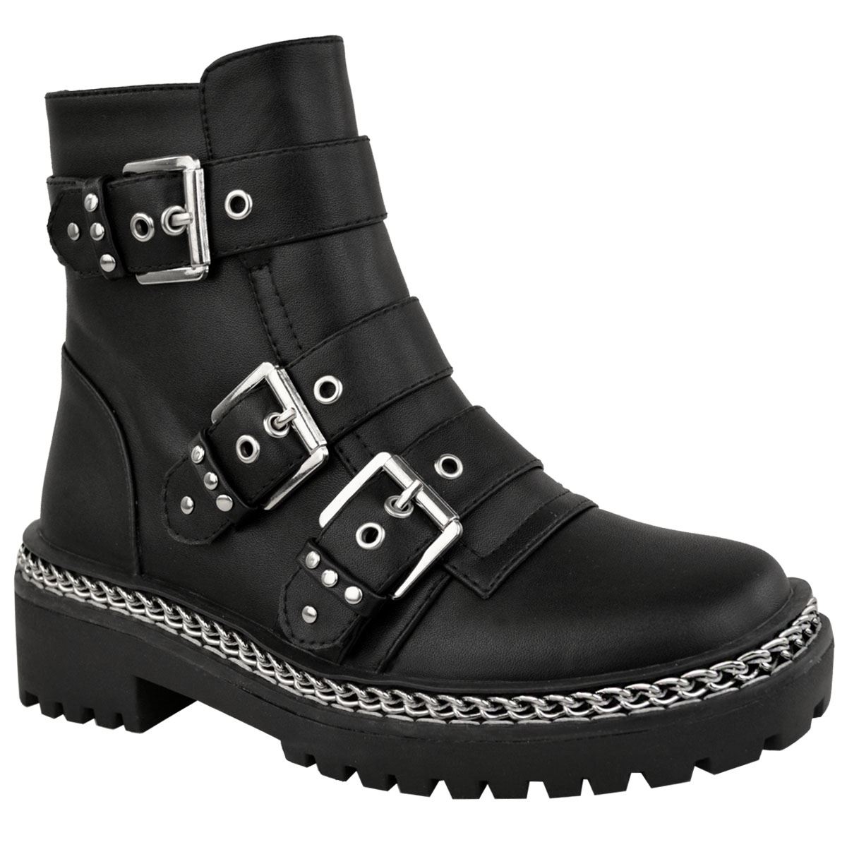 Bottines Femme Cloutées Bottines Plates pointes Motard Punk Chunky Hiver Taille UK Bottines Femme Cloutées Bottines Plates pointes Motard Punk Chunky Hiver Taille UK