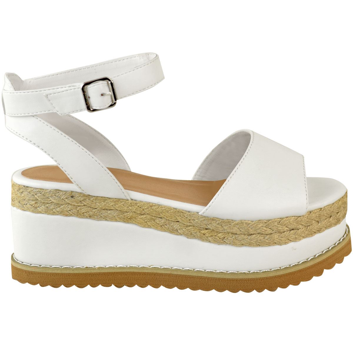 Womens Flat Wedge Summer Sandals Flatform Espdrilles Ankle Lace Tie Up Platform | eBay