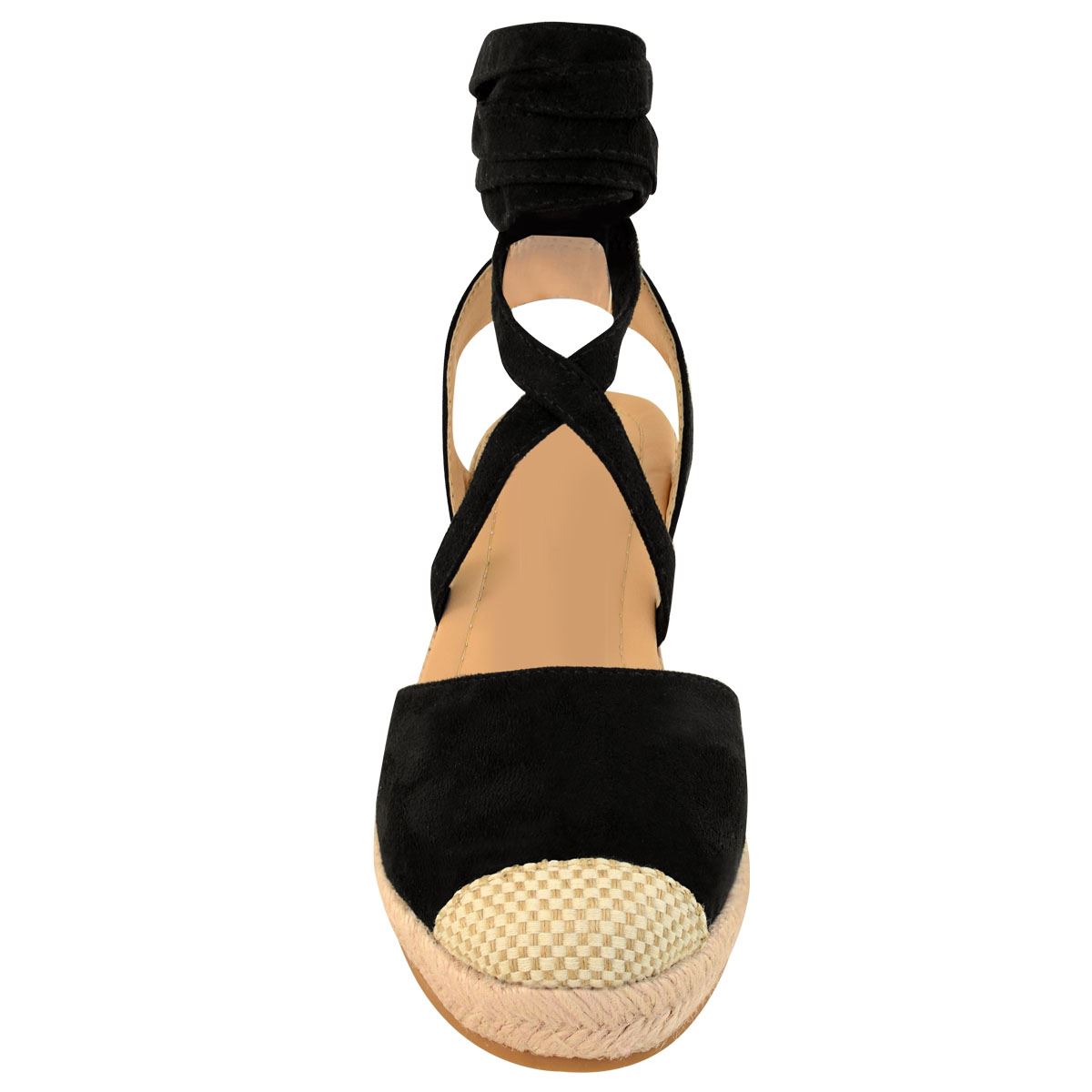 Womens Ladies Summer Low Wedge Sandals Ankle Lace Tie Up Espadrilles Shoes Size | eBay