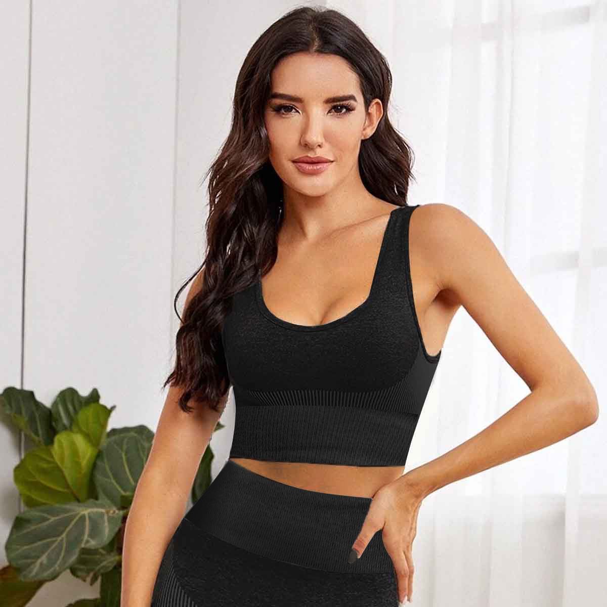 Womens Seamless Sports Bra Shorts Set 