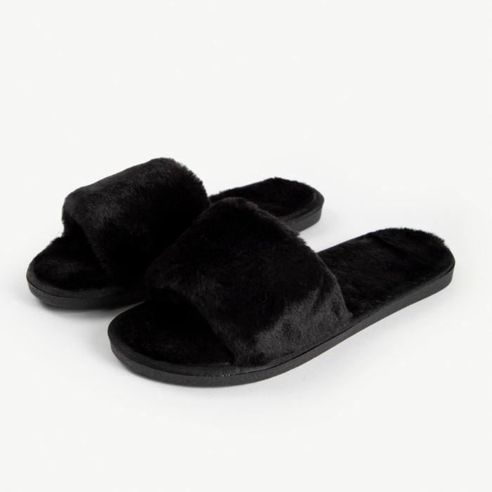 womens fluffy fur slippers