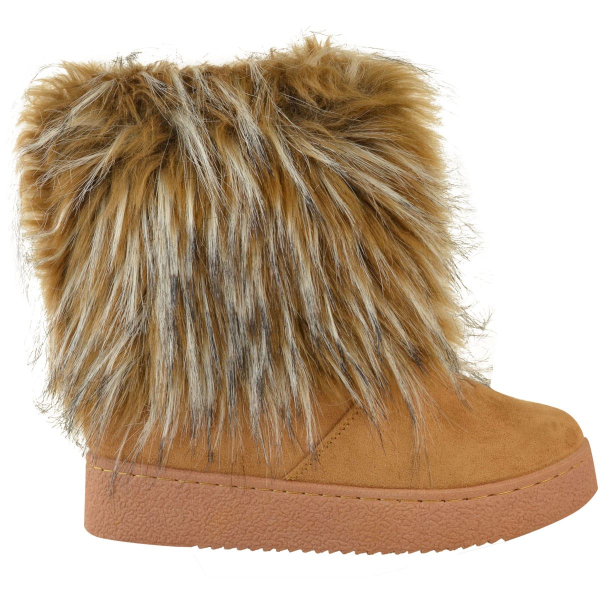 brown fluffy boots