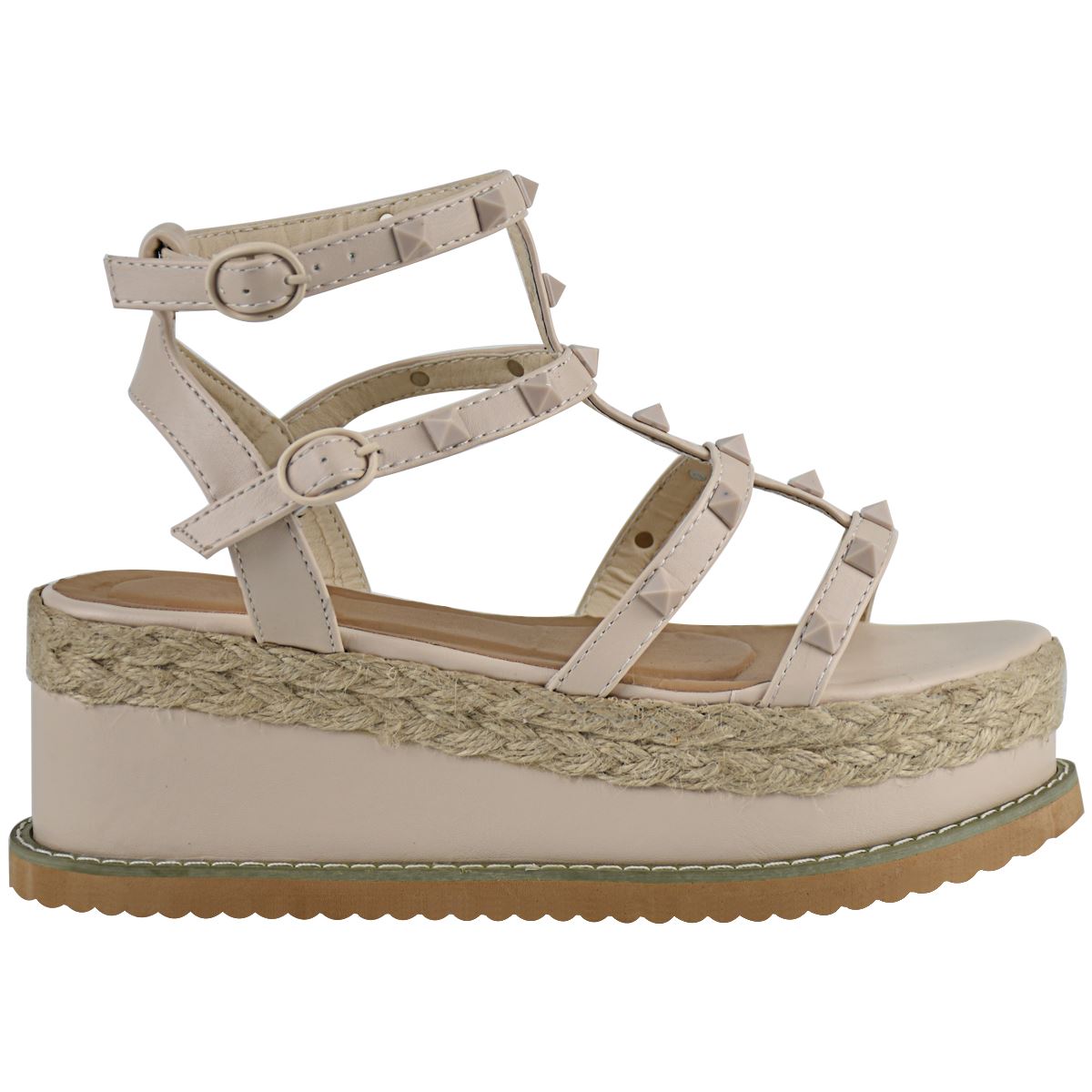 Womens Ladies Flatforms Diamante Sparkly Sandals Espadrilles Lace Up Wedge Size | eBay