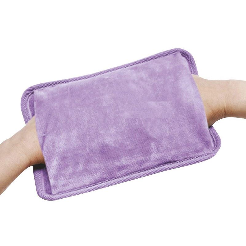 LILAC RECHARGEABLE ELECTRIC HOT WATER BOTTLE BED HAND WARMER MASSAGING