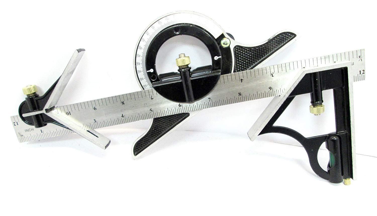 12" COMBINATION SQUARE ENGINEERS METAL ANGLE FINDER PROTRACTOR RULER