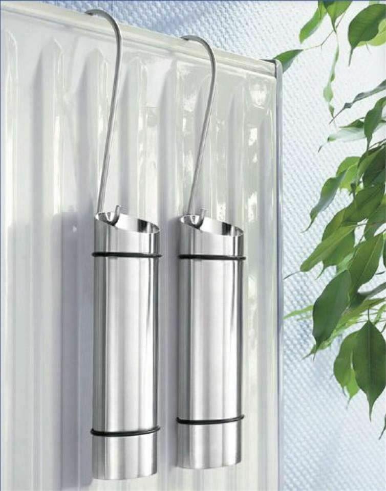 2x Stainless Steel Radiator Hanging Humidifier Dry Air Moisture Humidity Control 5017403113997