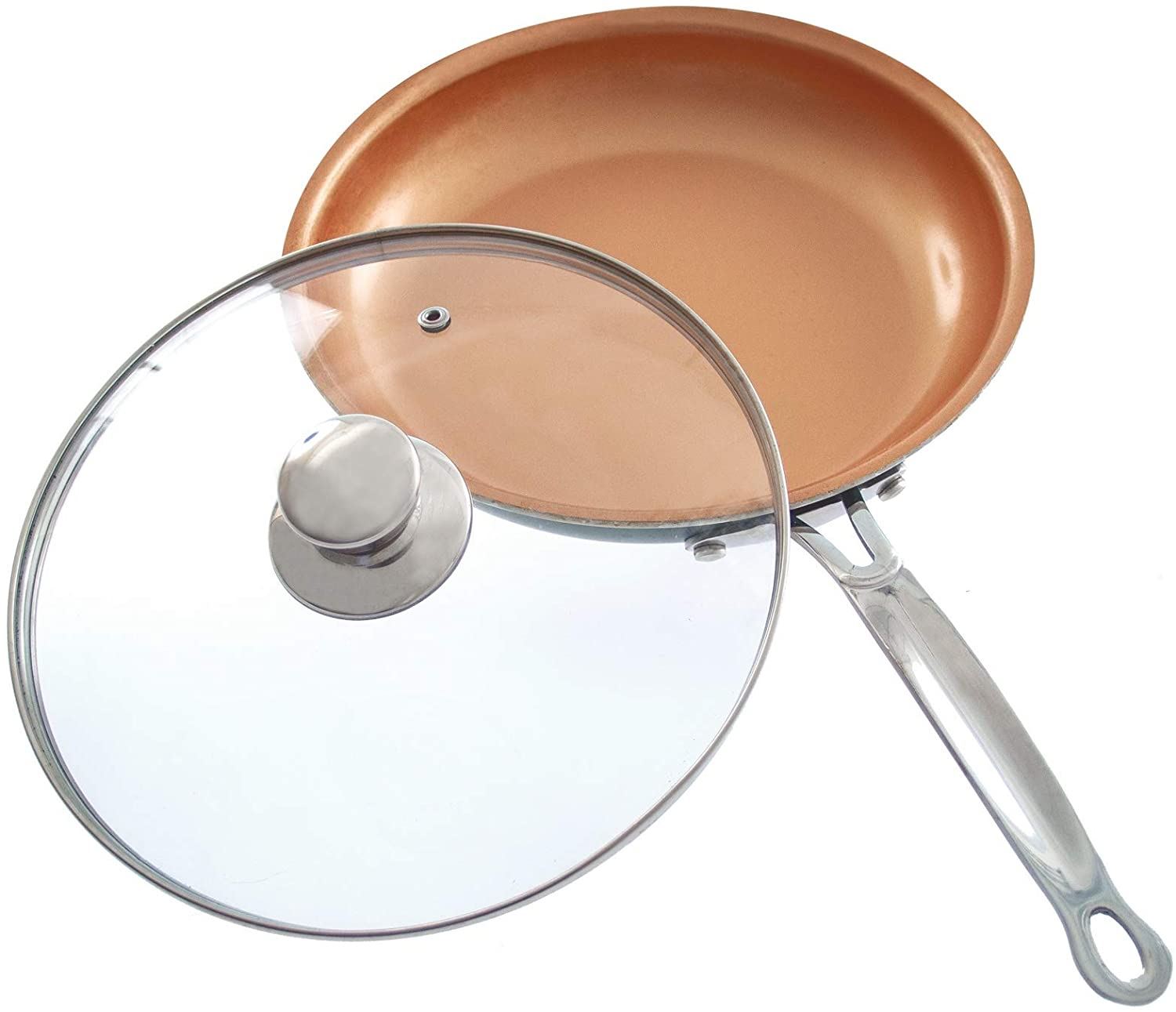 Cera Frying Pan Non Stick Titanium Ceramic Coating Glass Lid Scratch Resistant eBay