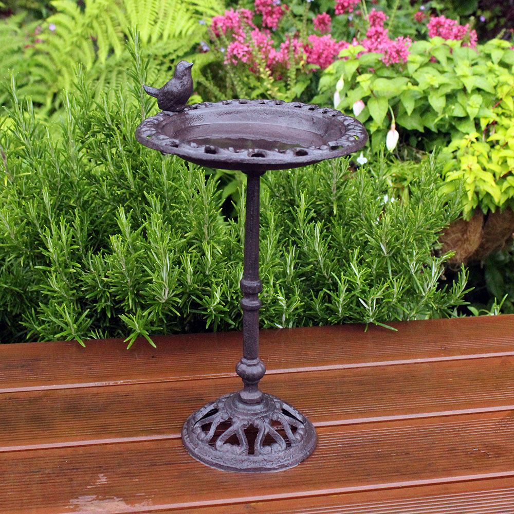 Vintage Design Cast Iron Round Free Standing Garden Bird Bath Wild Birds Feeder 5013478160263 eBay