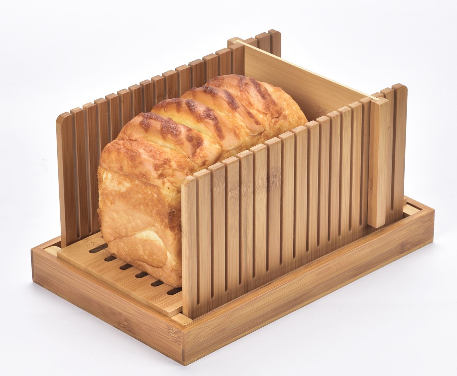 Bamboo Bread Slicer Loaf Cutting Guide Board Adjustable & Foldable eBay