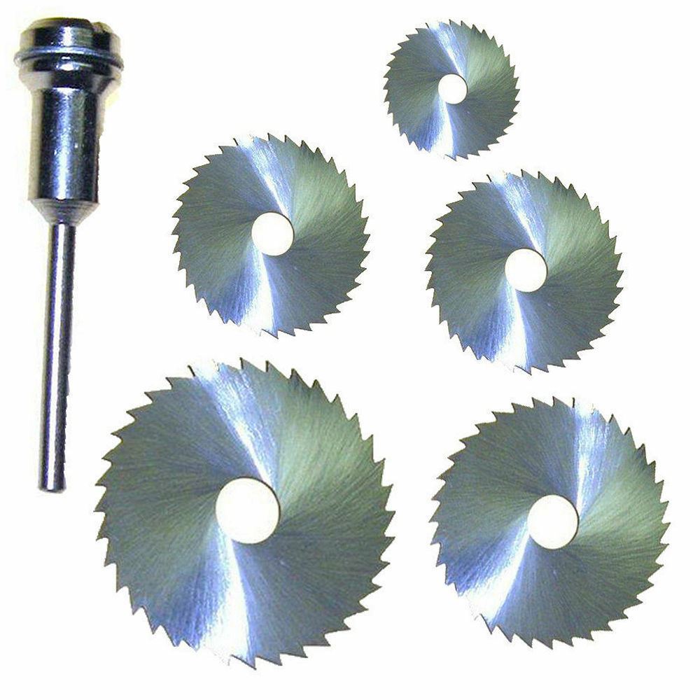 6Pc HSS CIRCULAR SAW BLADE DISCS & MANDRELDremel Rotary Tool Wood