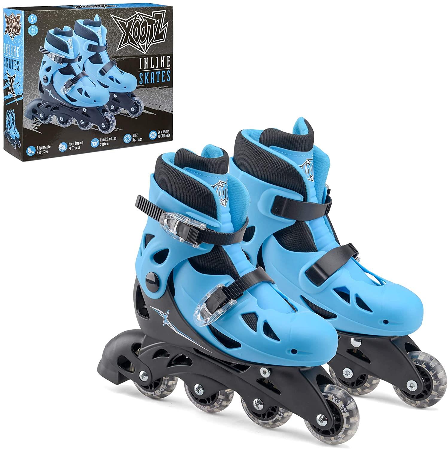 4 Wheel Adjustable Medium Inline Roller Blade Skates for Boys Kids Blue