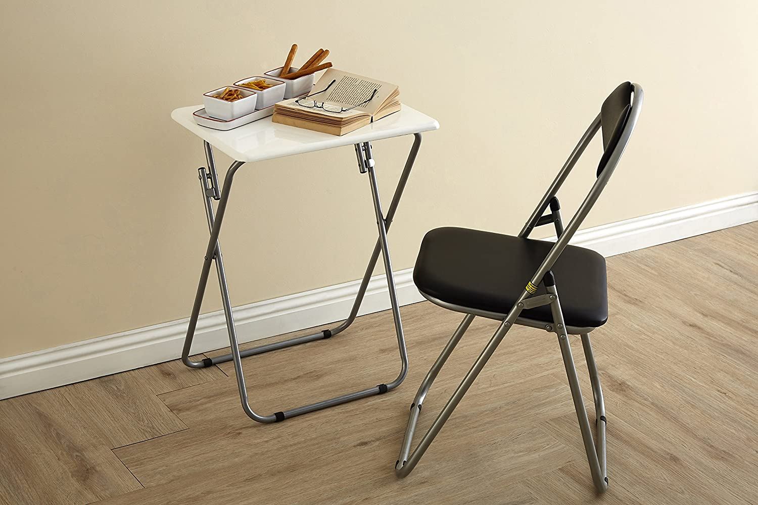 Folding Snack Table Wooden TV Side Laptop Coffee Tea Picnic New - Picture 8 of 14